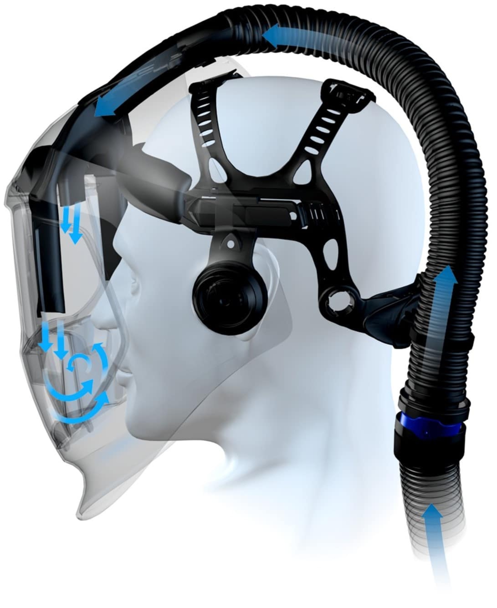 Preview: 3M™ Speedglas™ Schweißmaske G5-01 mit Schweißfilter G5-01/03NC, 611111, inkl. QRS-Luftschlauch und Tasche, TH3, 4A/3B, Kopfband + Textilkopfschutz; Teile: [611100 + 630010 + 834016 + 790105]