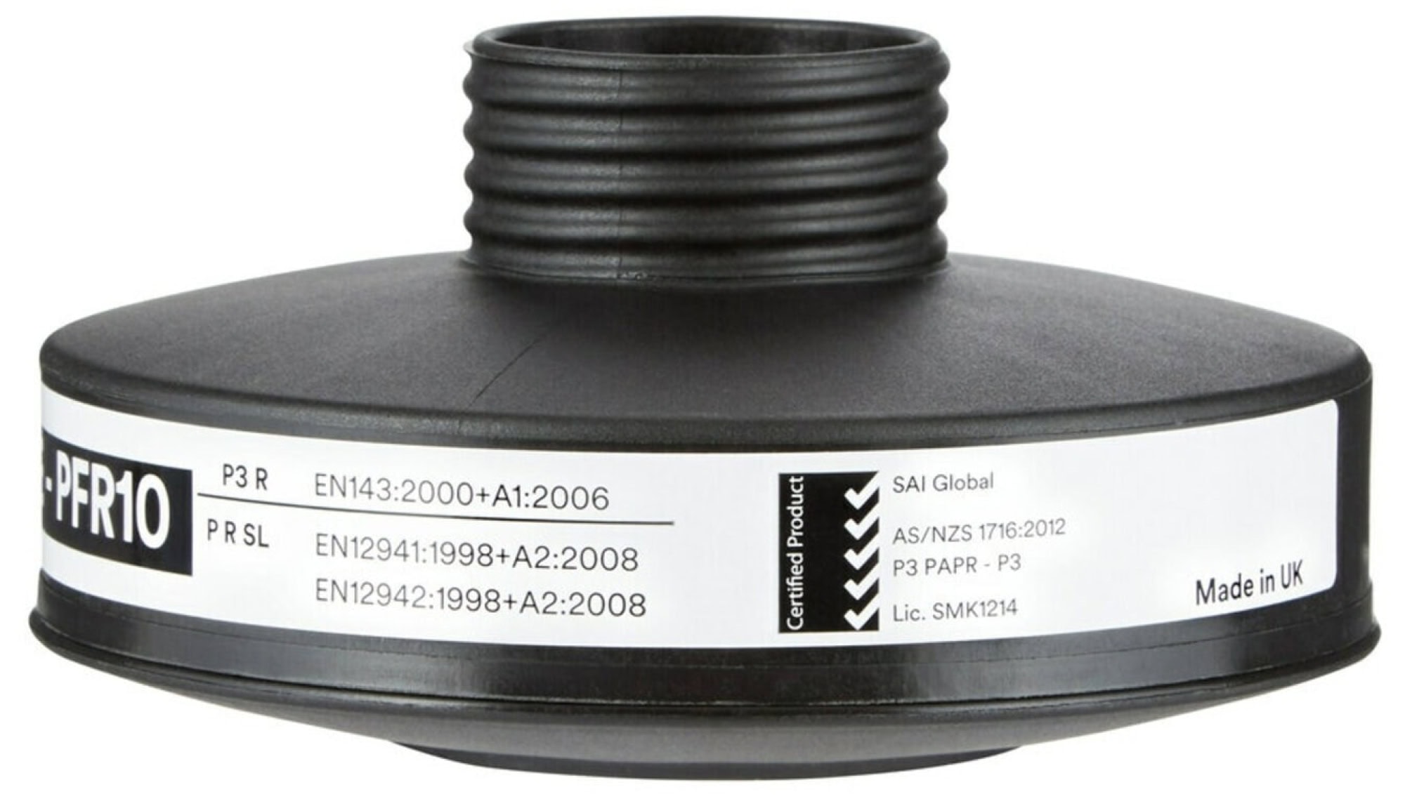 3M™ DT-Series™ DT-1235E, Partikelfilter PFR10, P3 PFR R D, Schwarz, 40 mm Rundfilteranschluss [NATO Standard], Filter gegen feste & flüssige Partikel