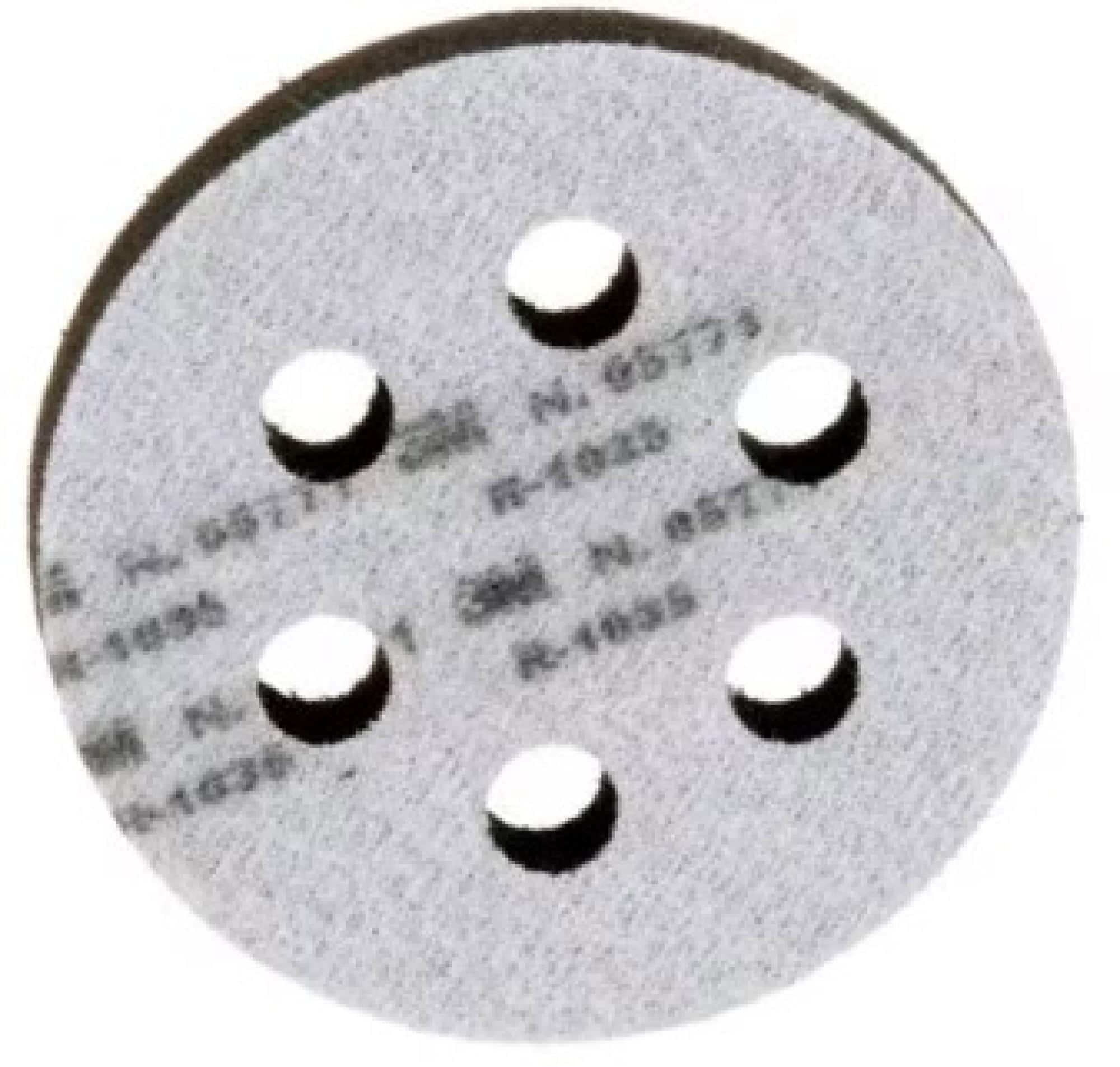 3M™ Hookit™ E05771, Ø 76 mm, 10 mm, 6 Löcher, Kletthaftend, Softauflage für Stützteller, Für Lochsysteme: 6-fach gelochte, Multilochung und Gitternetzscheiben