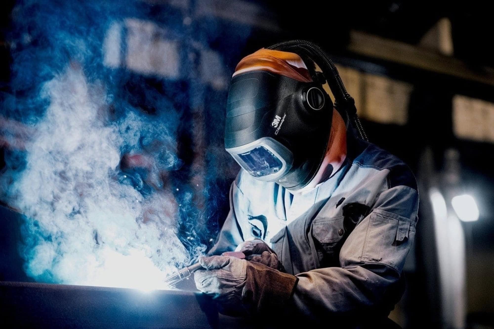 3M™ Speedglas™ Schweißmaske G5-01 mit Schweißfilter G5-01VC, H611130, TH3, 4A/3B, Kopfband + Textilkopfschutz; Teile: [H611100 + H610030]