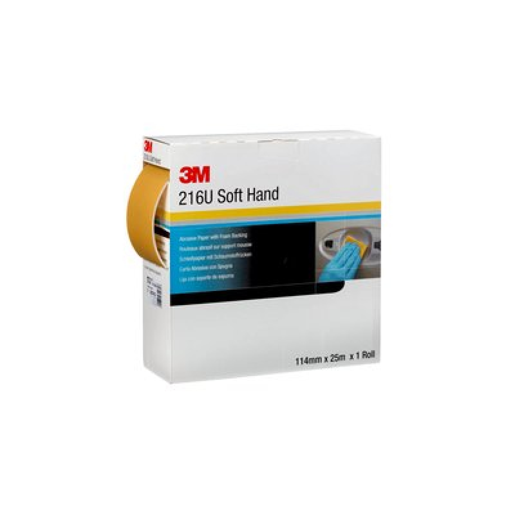 3M™ Soft 216U E50333, Gold, 25 m x 115 mm, P240, Ohne Haftung, Handschleifrolle mit Aluminiumkorn