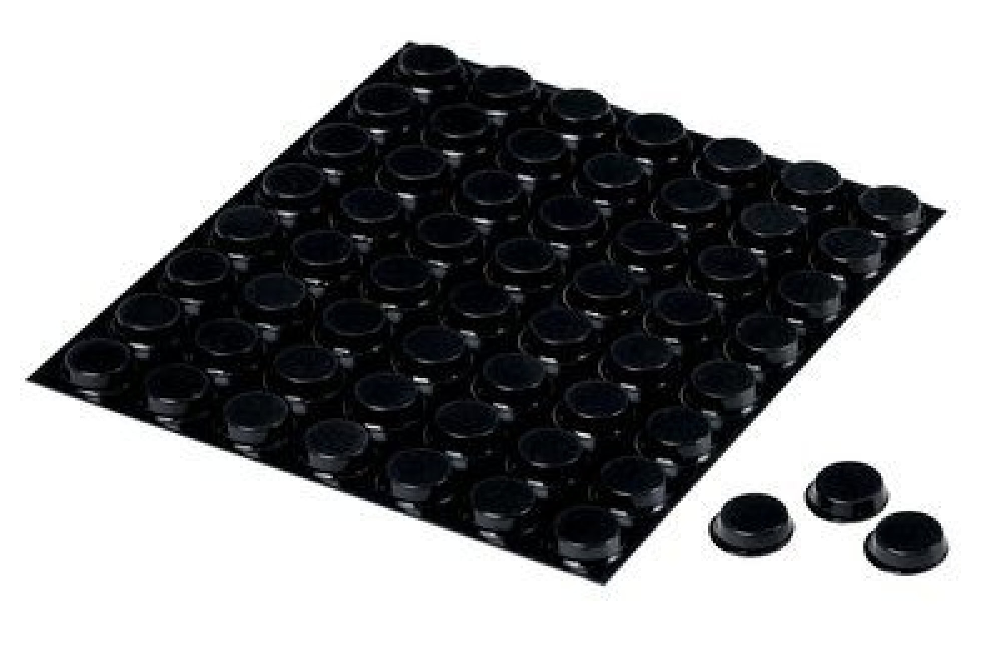 3M™ Bumpon™ SJ 5012 S BL, Ø 12,7 mm, H: 3,5 mm, Schwarz, Elastikpuffer mit R-30 Naturkautschuk Klebstoff, Mini-Pack mit 56 Stück