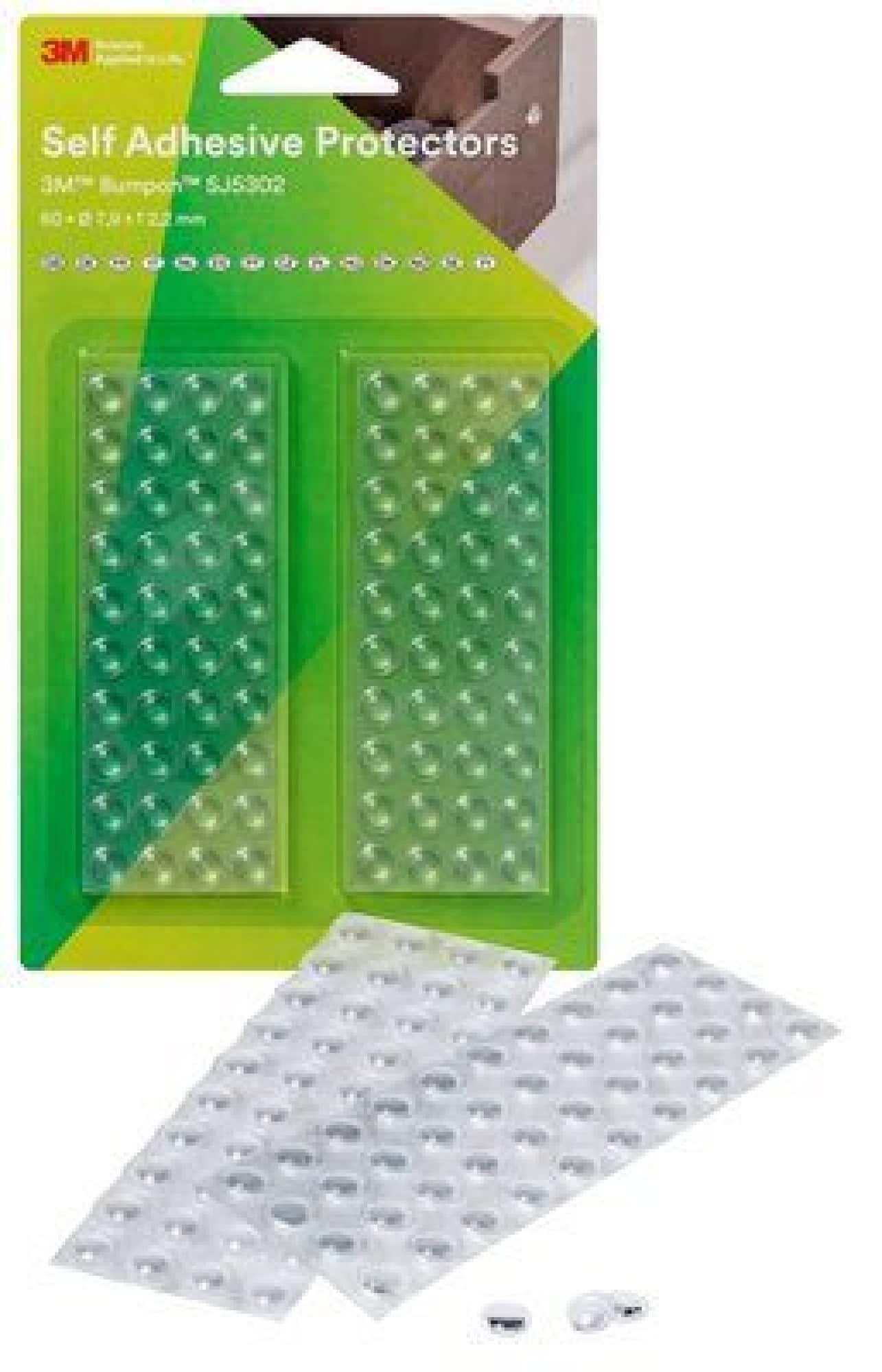 3M™ Bumpon™ SJ 5302 BL, Ø 7,9 mm, H: 2,2 mm, Transparent, Elastikpuffer mit A-20 Acrylat Klebstoff, Mini-Pack mit 80 Stück