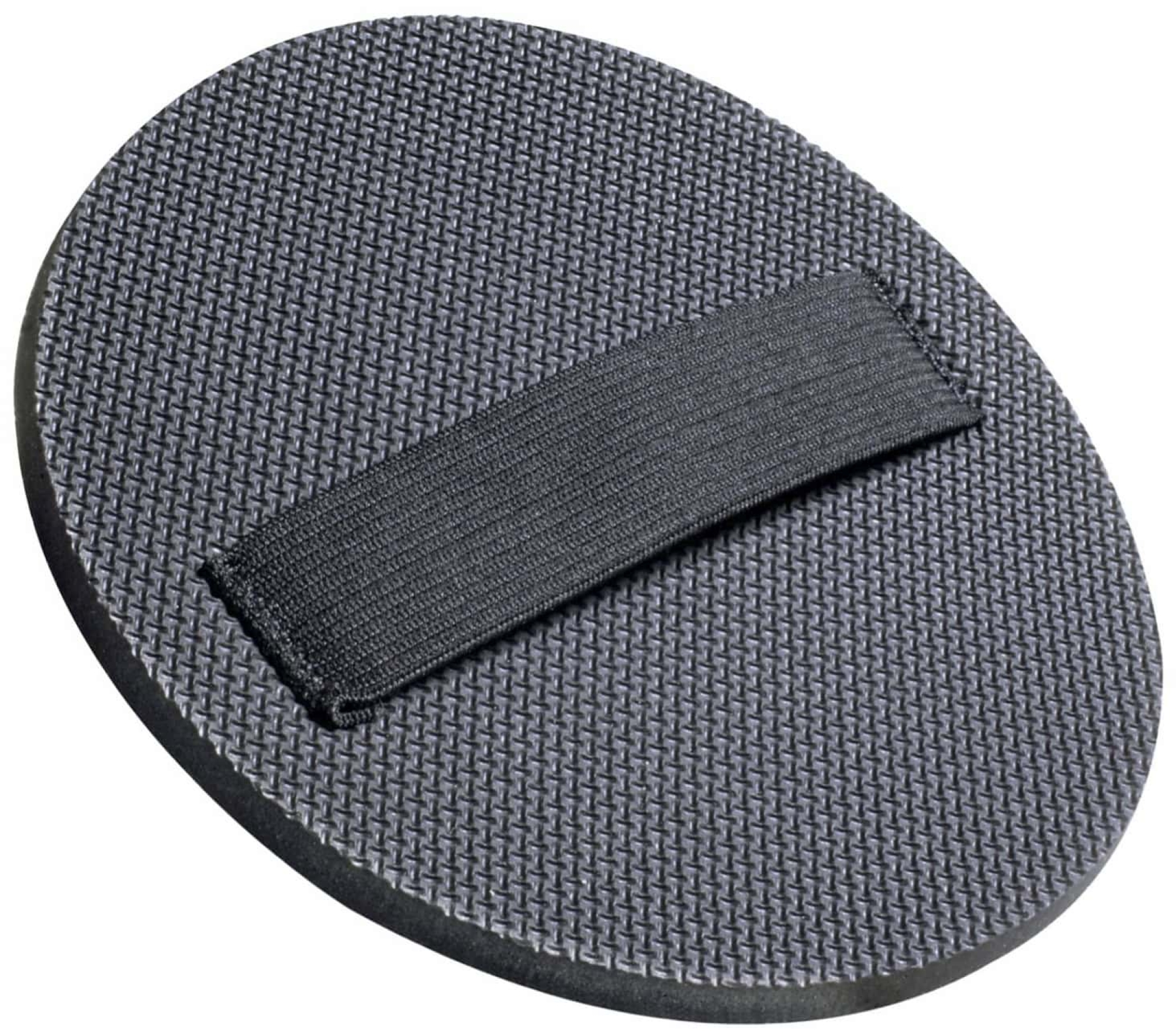 3M™ Hookit™ Handpad 05791, Ø 150 mm, 6 mm Dicke, Schwarz, Ungelocht, Kletthaftend, Handschleifteller mit Gummiband Lasche, Für Reinigungs- und Vorbereitungsarbeiten an Werkstücken
