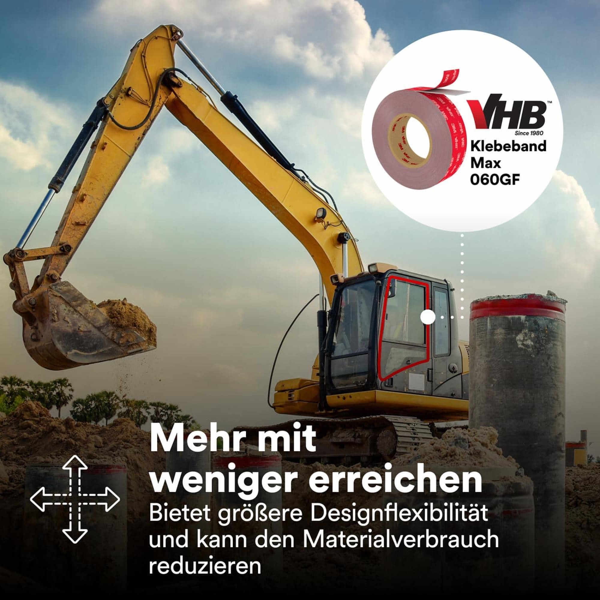 Preview: 3M™ VHB™ MAX-230GF Doppelseitiges Klebeband MAX-230/1120/22, 1120 mm x 22 m, 2,3 mm, Grau, Folien Abdeckung, Für Seitenpaneele, Halterungen und Verkleidungen in Fahrzeugen, Geräten, Bau- und HVAC-Anwendungen