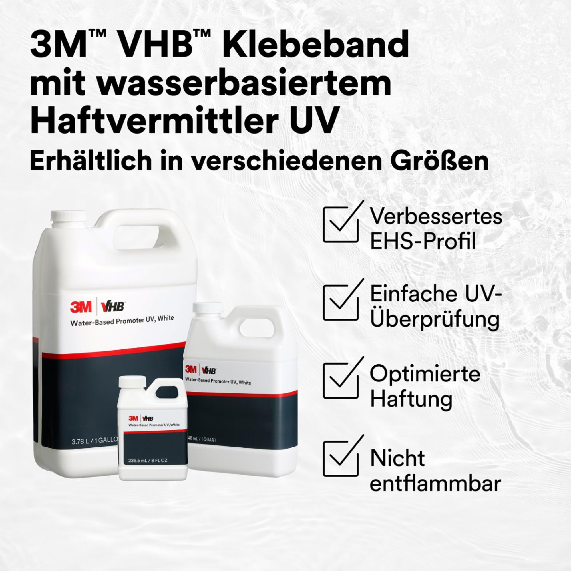 Preview: 3M™ VHB™ Wasserbasierter Haftvermittler UV 9806UV3.785, 3,785 Liter, Weiß, Für bessere Haftung, Sicherheit und Nachhaltigkeit