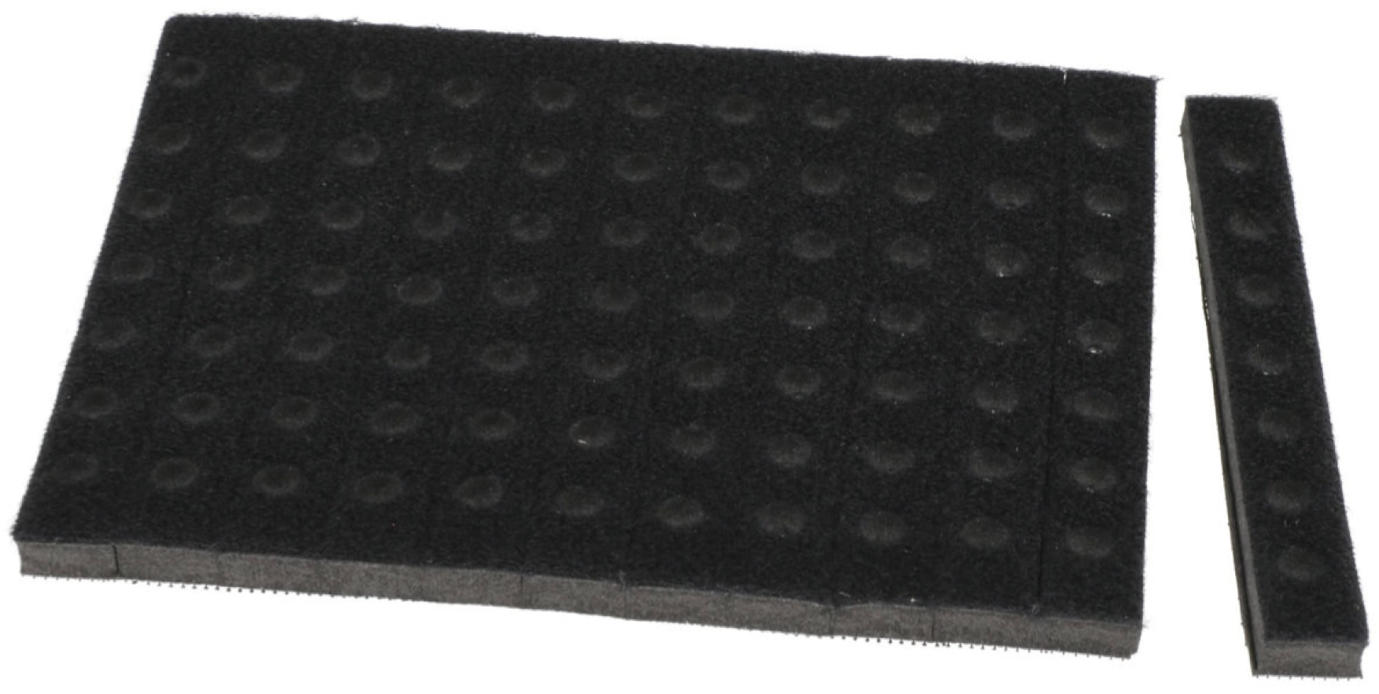 Mirka® Nut Softauflage für Schleifschuhe 8294751010, 100 x 150 mm, 10 mm, 7 Löcher, Kletthaftend, 12,5 x 100 mm vorperforiert, Ideal für DEOS Schwingschleifer, Für Lochsysteme: Multilochung und Gitternetzschleifstreifen