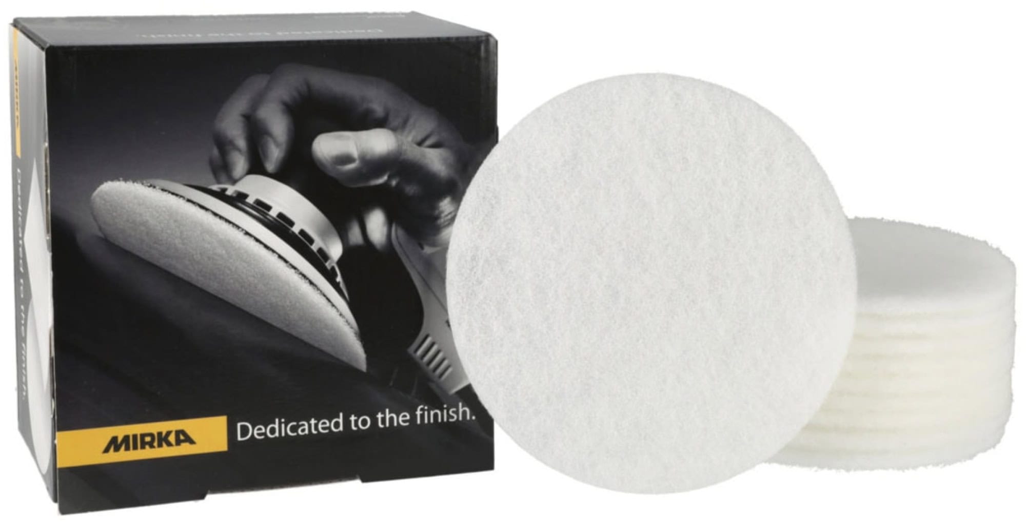 Preview: Mirka® Ölpads 8524102001, Ø 150 mm, Kein Schleifkorn, Weiß, Kletthaftend, Ölauflagen zum Ölen von Holzwerkstoffen