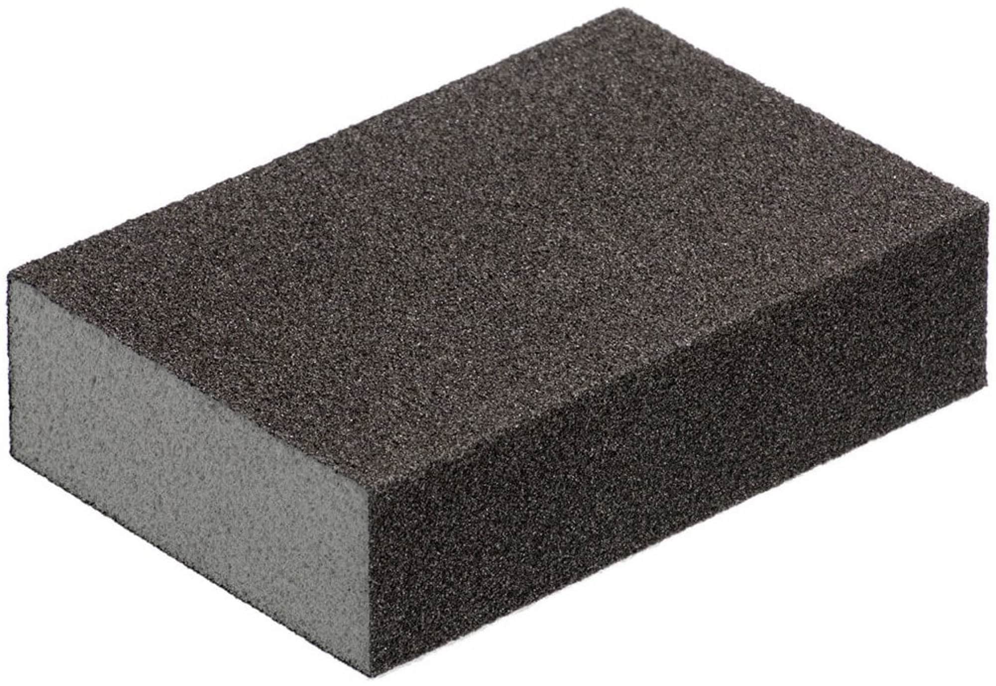 Mirka® Schleifschwamm 8790000112, 100 mm x 70 mm x 28 mm, A, Hart, P60/P100, Ohne Haftung, Vierseitiger Schleifschwamm mit Aluminiumkorn, Für Ecken, Kanten und Profile