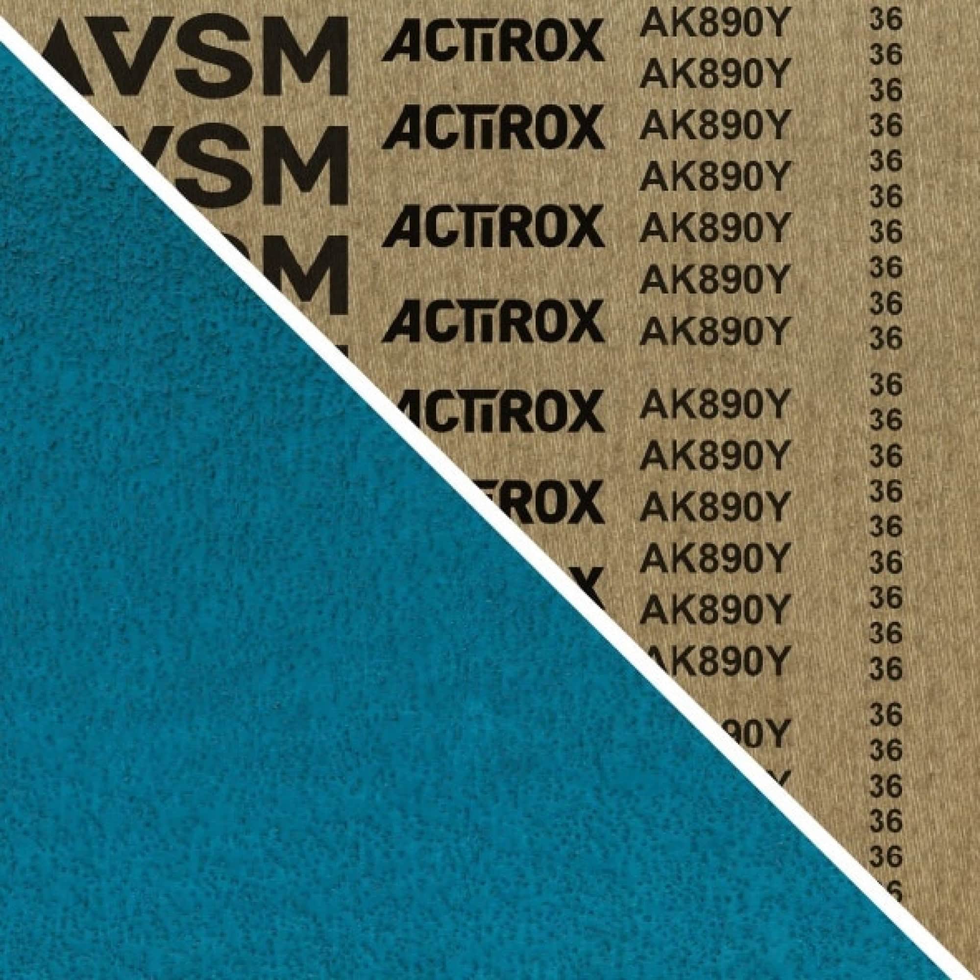 VSM Actirox AK890Y 709054, 75 mm x 2000 mm, K, P36, Y-Polyester, Ausführung (E07), Petrol, Schmalband mit Keramik, Für Edelstahl und NE-Metalle