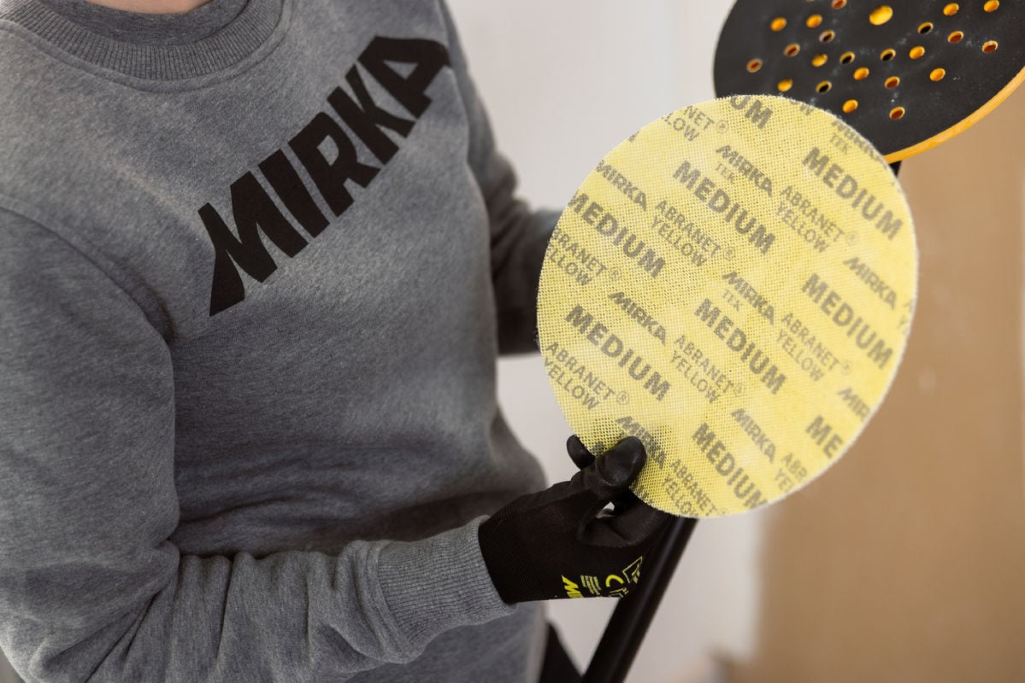 Mirka® Abranet Yellow AY22302080, Ø 225 mm, Grob, P80, Gitternetz, Kletthaftend, PA Gitternetz Schleifscheibe mit Aluminiumkorn