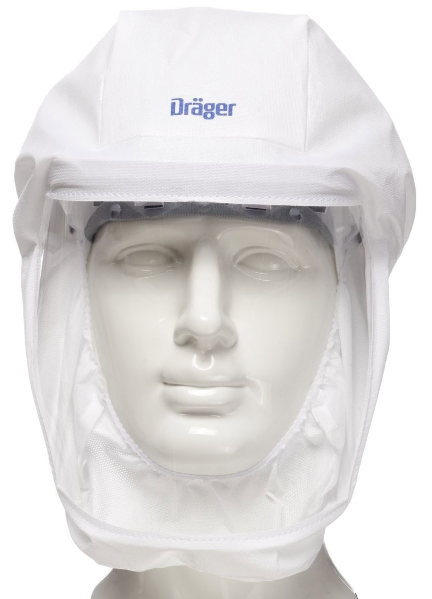 Dräger® X-plore® 8000 Standardhaube R59810, Kurz, Größe L/XL, TH3, 3B, Haube (PP/PE), Visier (PC), Weiß, inkl. Kopfhalterung und textiler Halsabdichtung