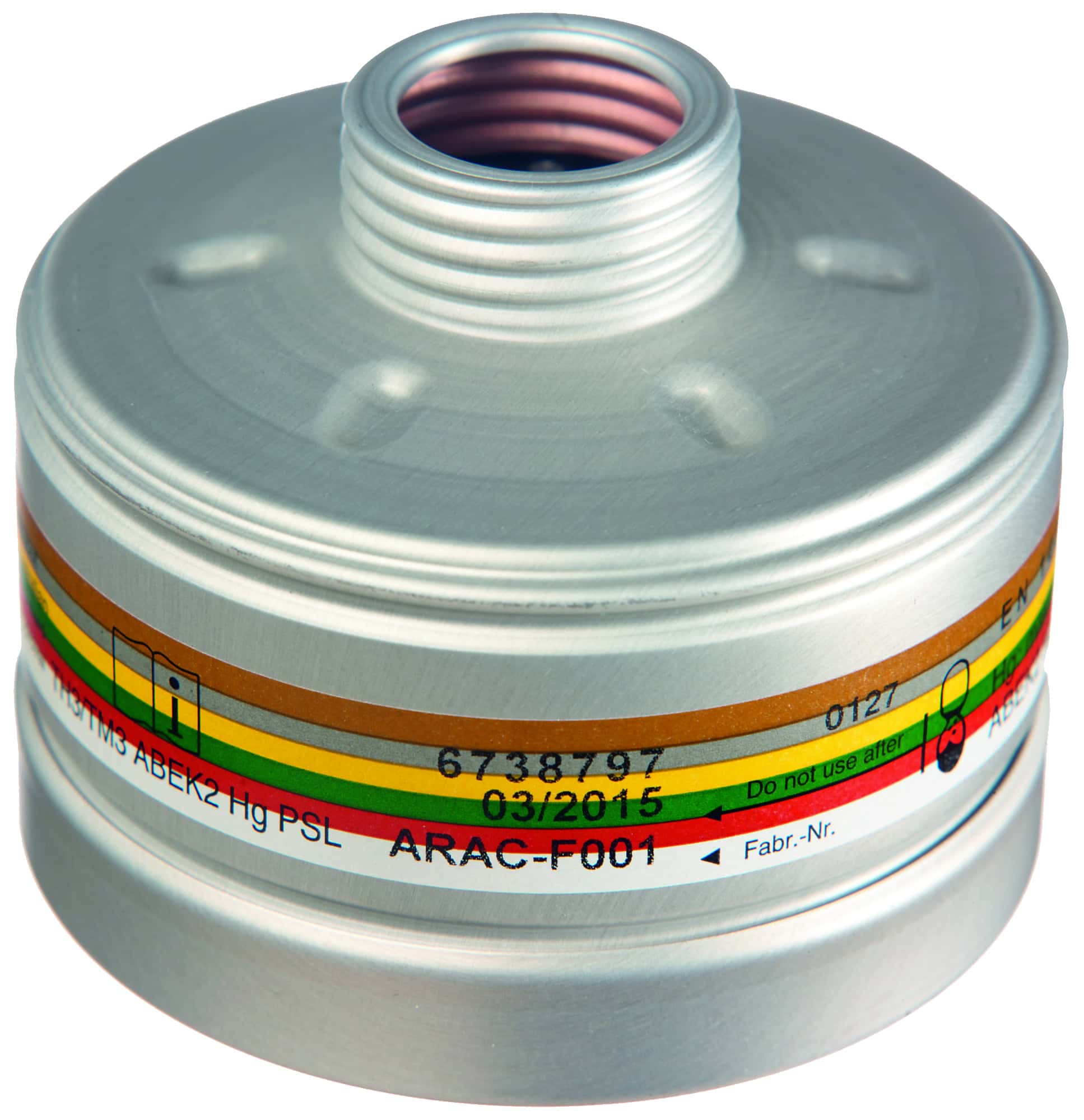 Dräger® X-plore® RD40 Kombi Filter 1140, 6738797, A2B2E2K2 Hg P3 R D, 40 mm Rundfilteranschluss [NATO Standard], Kombinationsfilter gegen gegen organische-, anorganische-, saure Gase & Dämpfe + Ammoniak, org. Ammoniakderivate, Quecksilber + Partikel