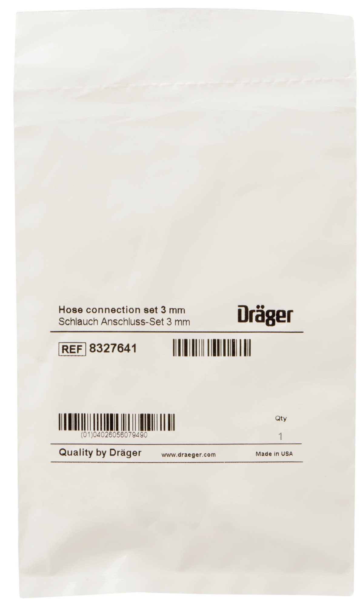 Preview: Dräger® Luer Adapter Set 8327641, Innendurchmesser: 3 mm, Männlich, 2 Stück pro Pack, Für die Verbindung von Dräger® Gasmesstechnik Schläuchen