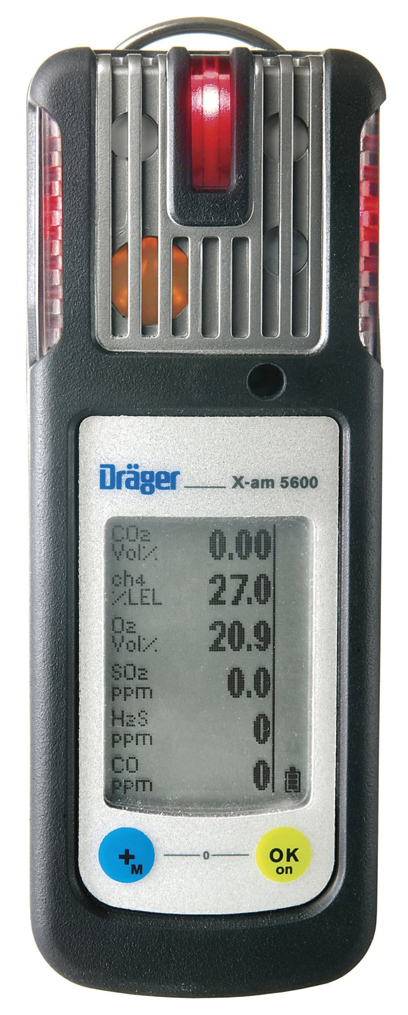 Preview: Dräger® X-am® 5600 Mehrgasmessgerät Freimessung Set 8326581, Sensoren: IR EX/CO2, O2, H2S/CO, inkl. Ladestation und Pumpen Koffer mit Zubehör, IP 67 Wasserdicht, Ideal für Kanalarbeiten