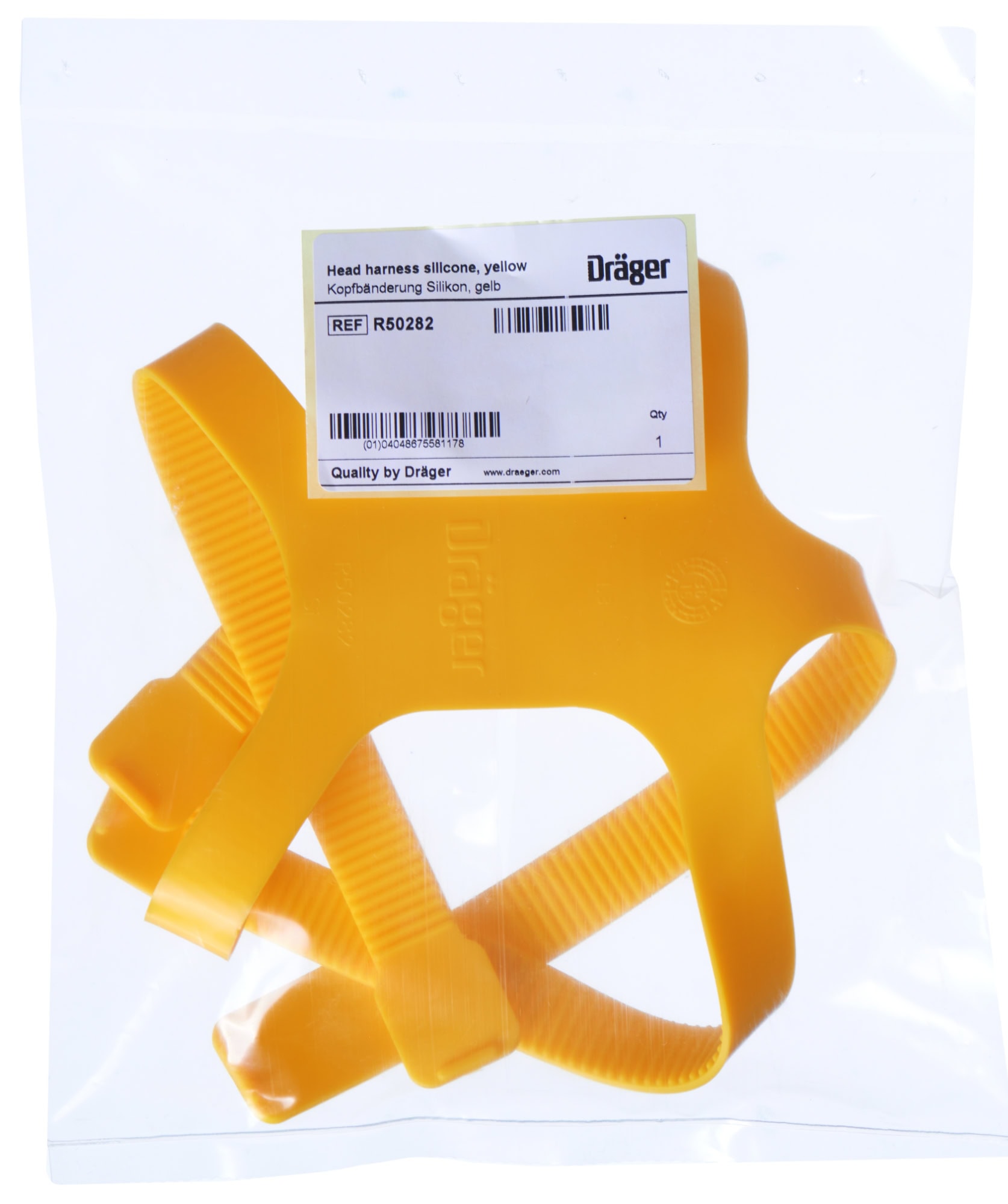 Dräger® Silikon Kopfbänderung R50282, Gelb, Unvollständig | Ohne Rollenschnallen, Ersatzteil, Für alle X-plore® Silikon Vollmasken der 6000 Serie