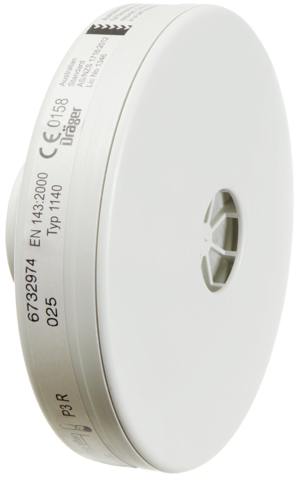 Dräger® X-plore® RD40 Partikelfilter 1140, 6738932, P3 R, Veraschbar, 40 mm Rundfilteranschluss [NATO Standard], Partikelfilter gegen feste & flüssige Partikel