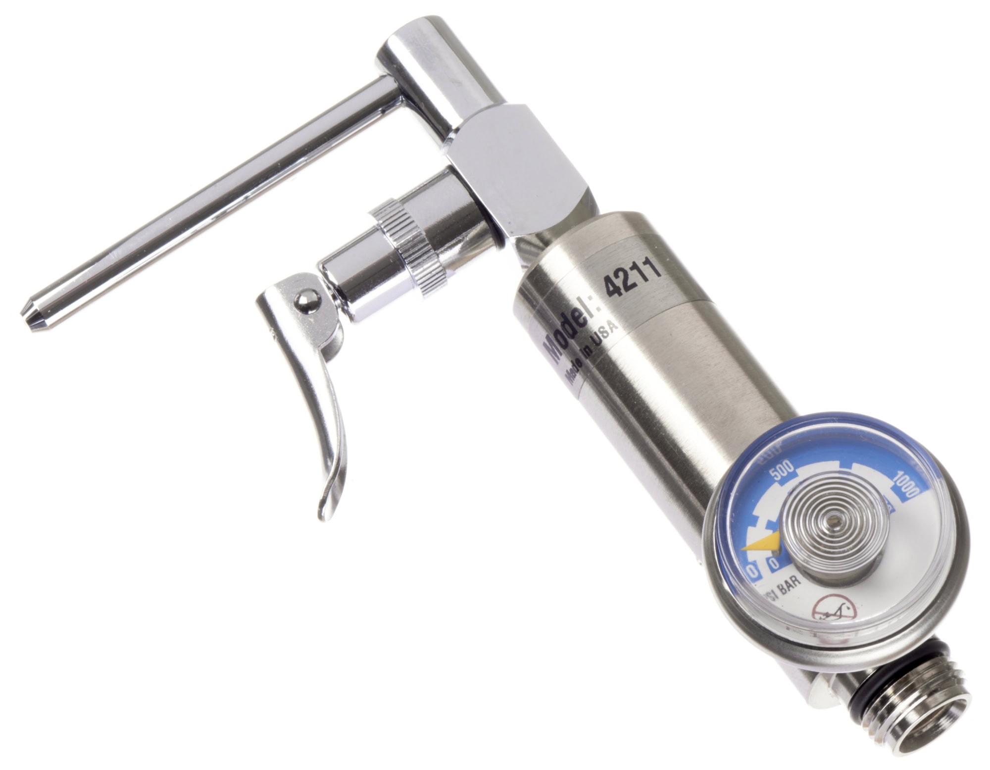 Dräger® Regulierungsventil Trigger 4211, Edelstahl, 6810693, Manuelles Ventil, 0,5 Liter/Min., Geeignet auch für reaktive Gase, Für Gaswarngeräte mit/ohne interne Pumpe