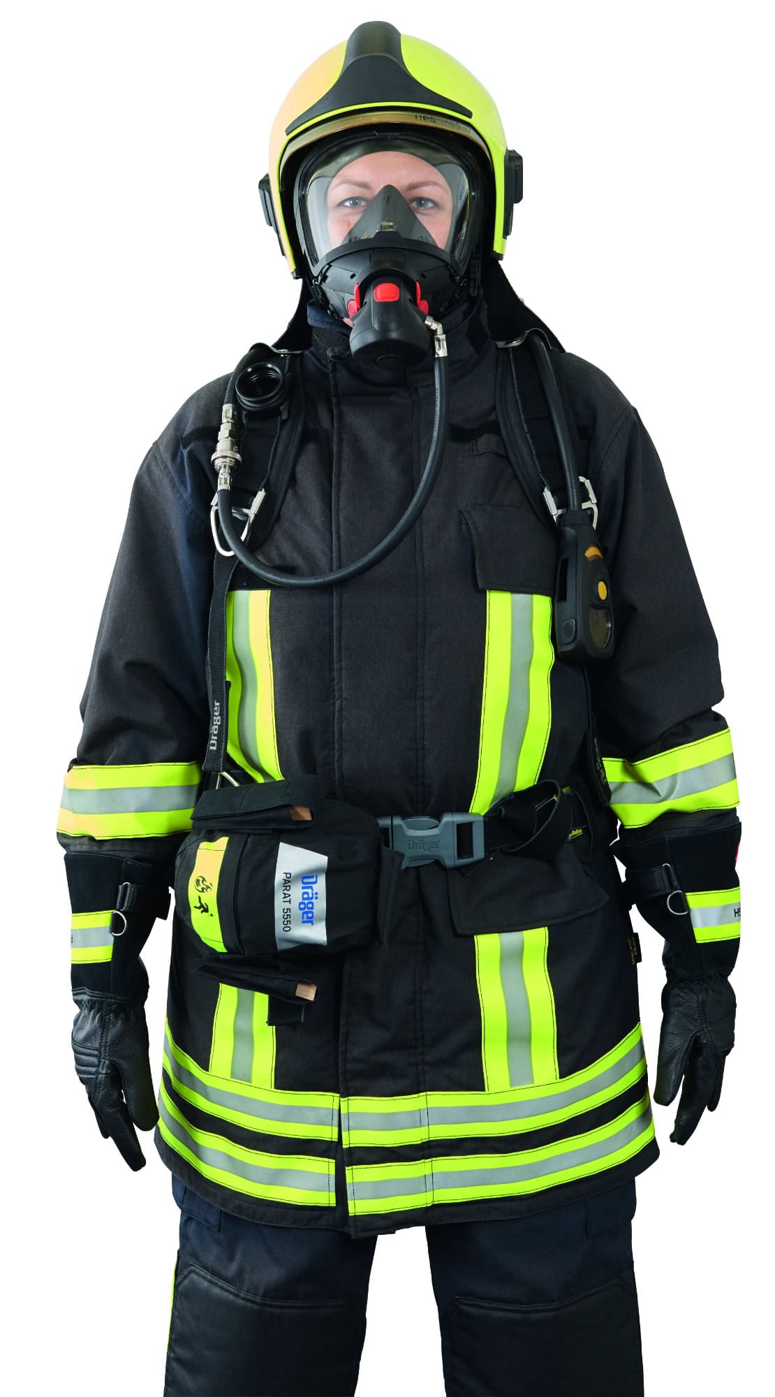 Dräger® PARAT® 5550 Brand Fluchthaube R59445, CO P2 Kombi Filter für mind. 15 Min. Schutz, Fire Pouch, Universalgröße, Brand Fluchthaube zum Schutz gegen toxische Brandgase, Dämpfe und Partikel