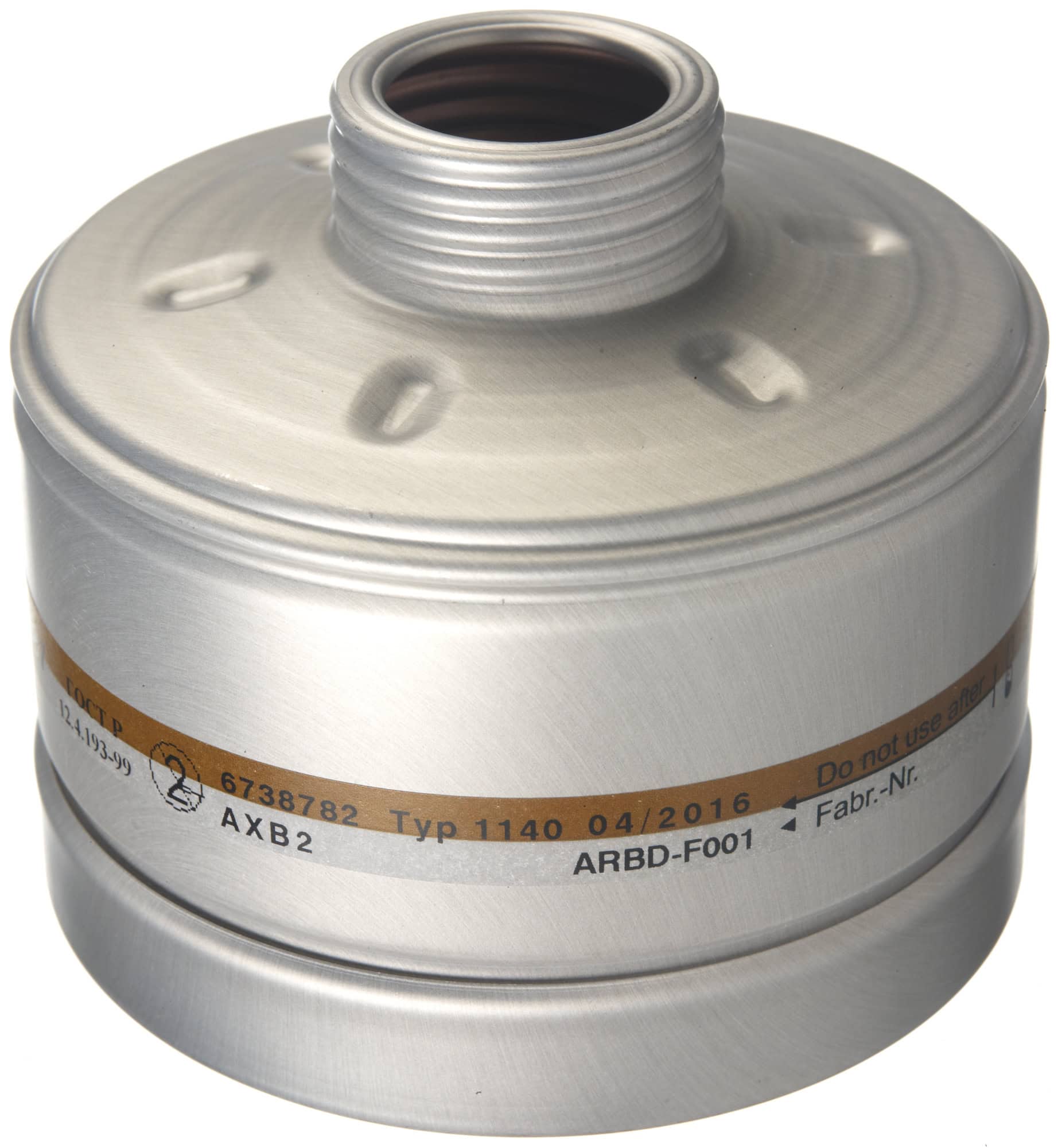 Dräger® X-plore® RD40 Gasfilter 1140, 6738782, AXB2 NR, 40 mm Rundfilteranschluss [NATO Standard], Gasfilter gegen einkomponentige organische Dämpfe (Siedepunkt unter 65° C, Gruppe 1 & 2) und anorganische Gase & Dämpfe