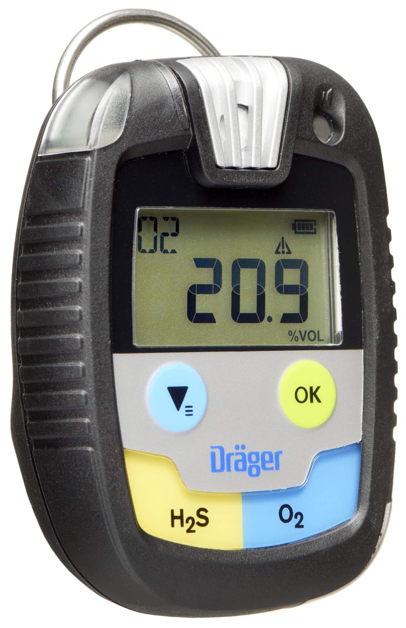 Preview: Dräger® Pac® 8500 2-in Eingasmessgerät 3702251, Dual Sensor: H2S / O2, IP 68 Staub & Wasserdicht, Mobiles Gaswarngerät für Schwefelwasserstoff (H2S) und Sauerstoff (O2)