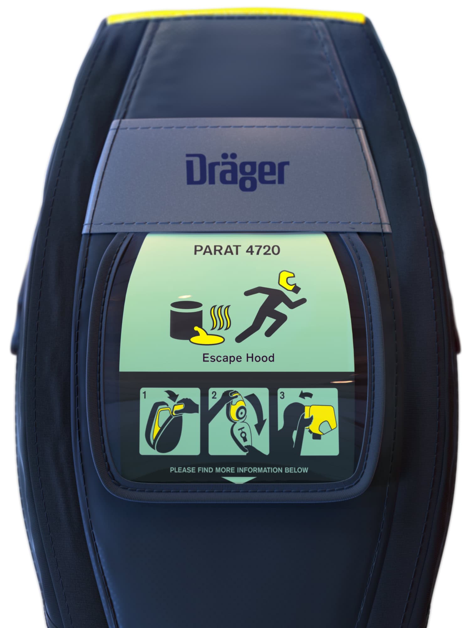 Dräger® PARAT® Piktogramme Einleger Set 3725783, Nachleuchtend, 10 Stück pro Packung, Für Dräger® PARAT® 4720 Fluchthaube