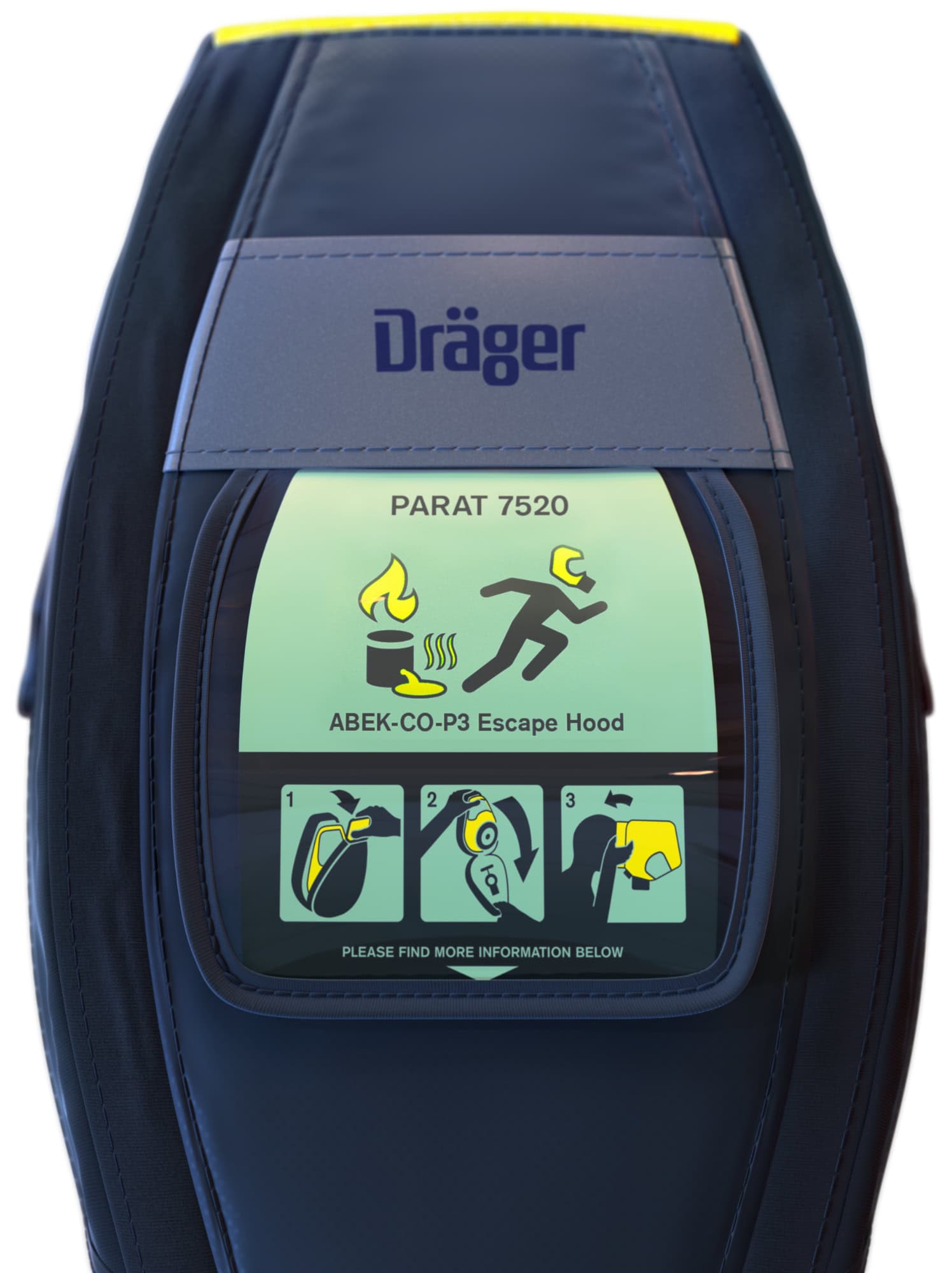 Dräger® PARAT® Piktogramme Einleger Set 3706208, Nachleuchtend, 10 Stück pro Packung, Für Dräger® PARAT® 7520 Fluchthaube