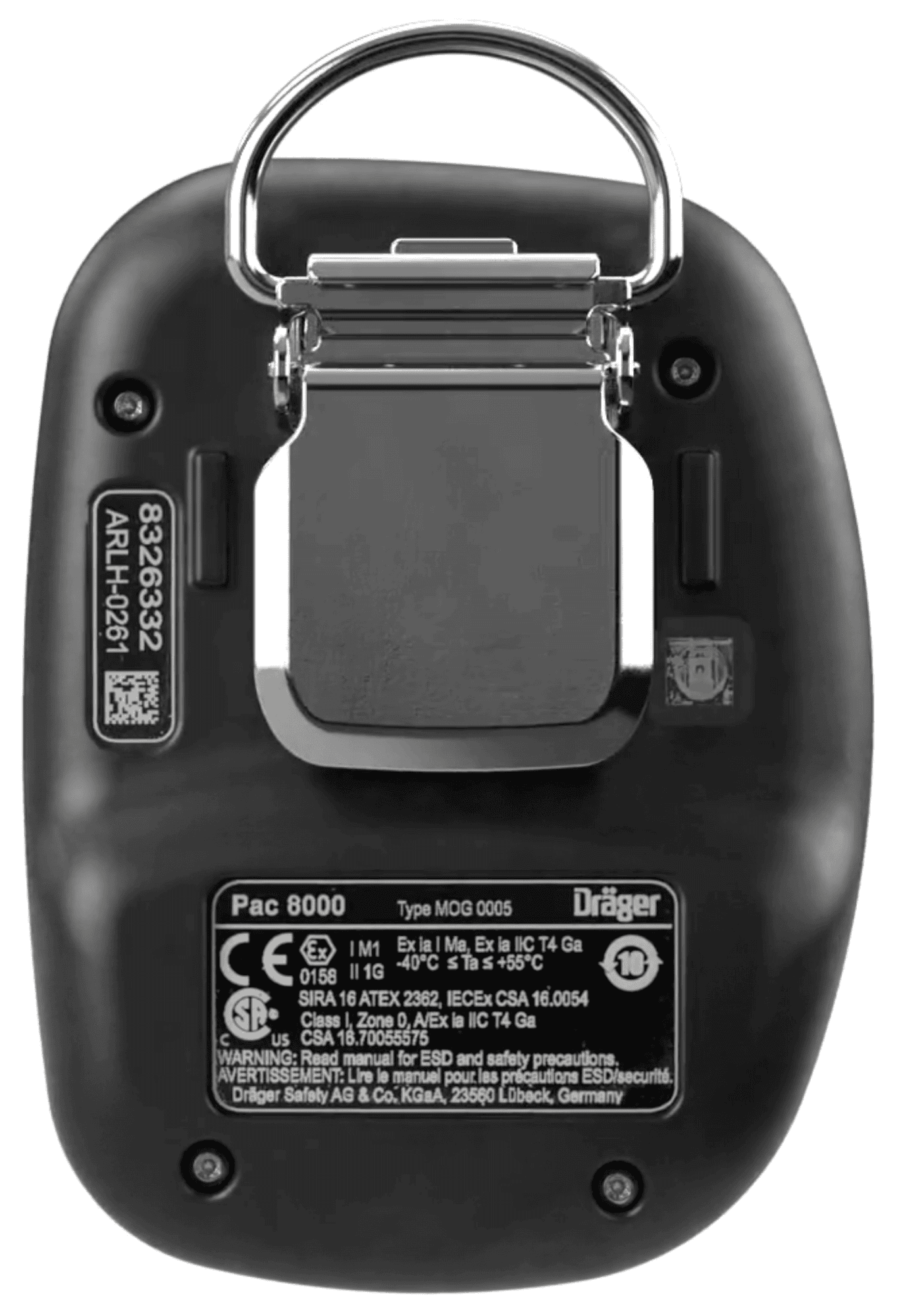 Dräger® Pac® 8000 Eingasmessgerät 8326360, Sensor: COCl2, IP 68 Staub & Wasserdicht, Mobiles Gaswarngerät für Phosgen (COCl2)