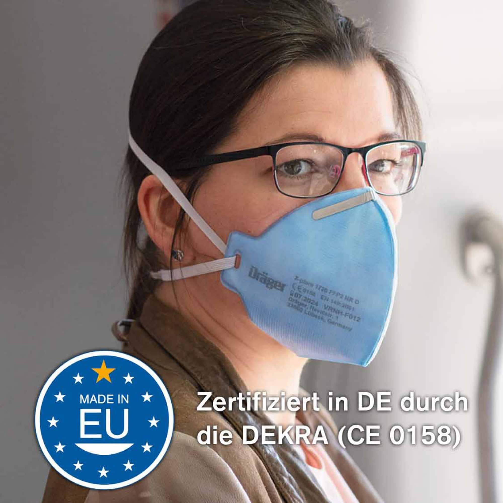 Dräger® X-plore® 1720 FFP2 NR D 3951083, Hygienisch einzelverpackt, Wirksamer Schutz gegen Feinstäube und Partikel bei hohem Tragekomfort