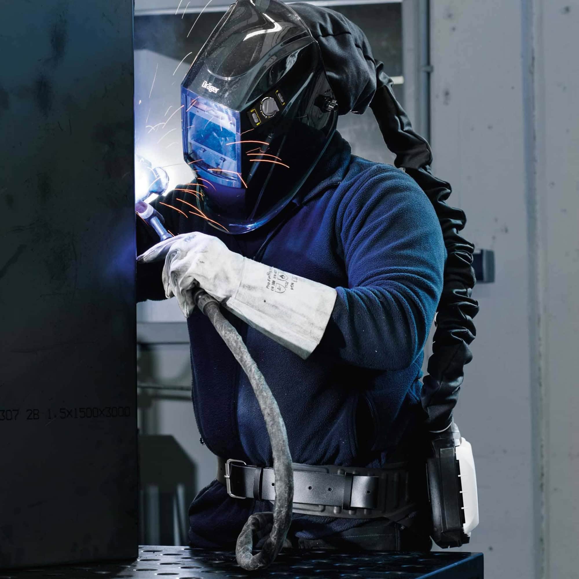 Dräger® X-plore® 8000 Schweißmaske / Schweißerschutzvisier R59940, TH2, 3A/2B, Kopfband + Textilkopfschutz