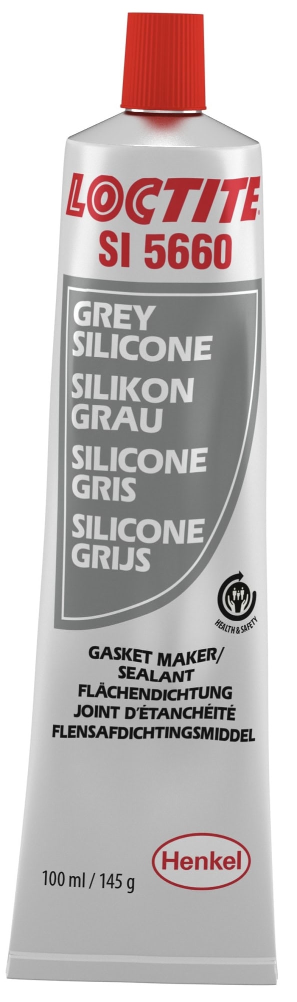 Henkel™ Loctite® Oxim Silikon Kleb- und Dichtstoff SI 5660, 100 ml, Grau 1K, 2064521, Hervorragende Wasser-und Glykolbeständigkeit