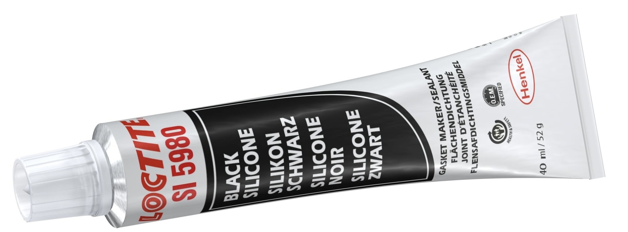 Henkel™ Loctite® Alkoxy Silikon Kleb- und Dichtstoff SI 5980, 40 ml, Schwarz, Fließend, 1K, 1718284, Hohe Temperaturbeständigkeit
