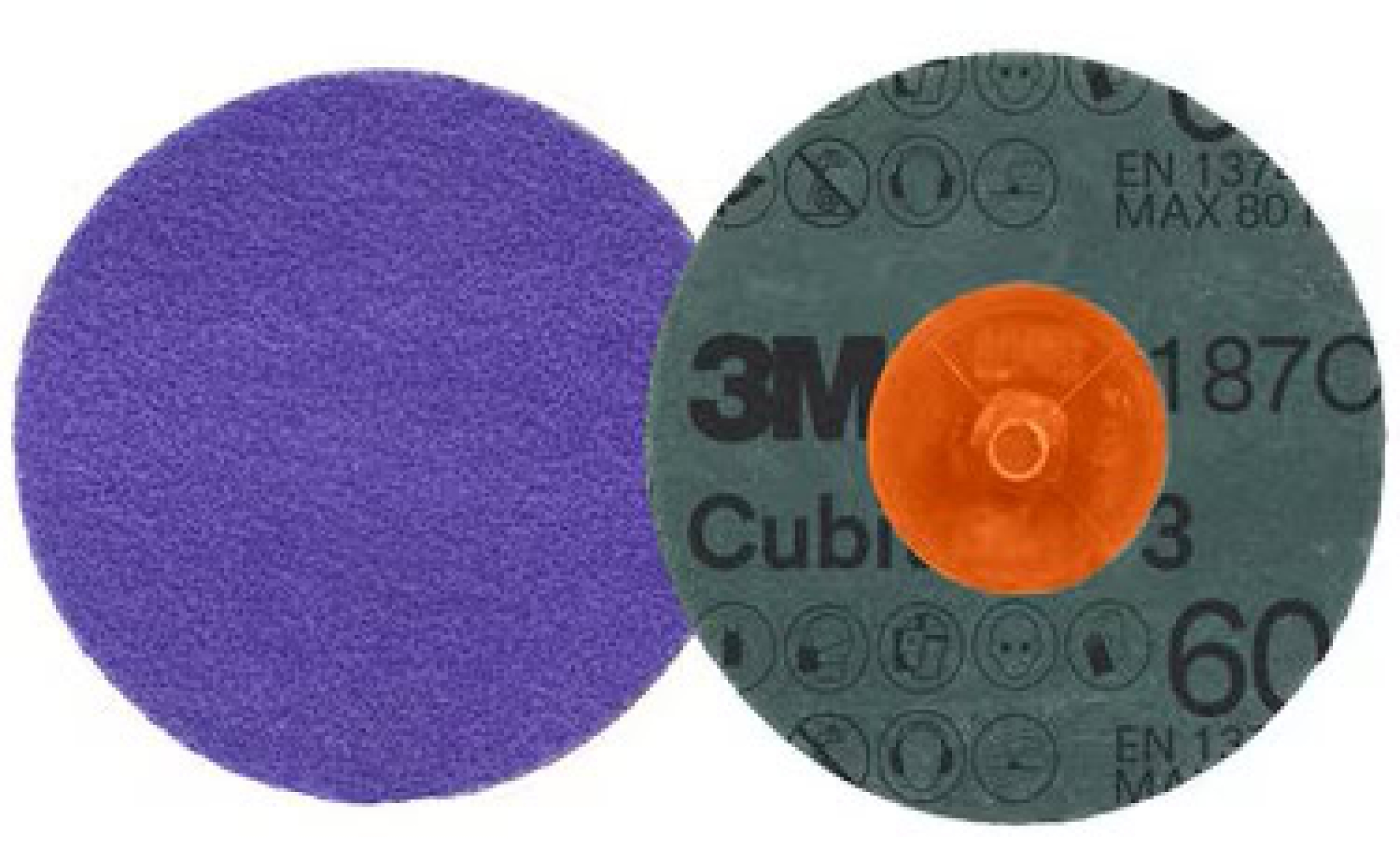 3M™ Roloc™ Cubitron™ 3 1187C Fiberscheibe 66945, Ø 76 mm, 60+, 20.000 U./Min., Ungelocht, Vulkanfiber, Präzisions-Keramikkorn, Für Metall Universal