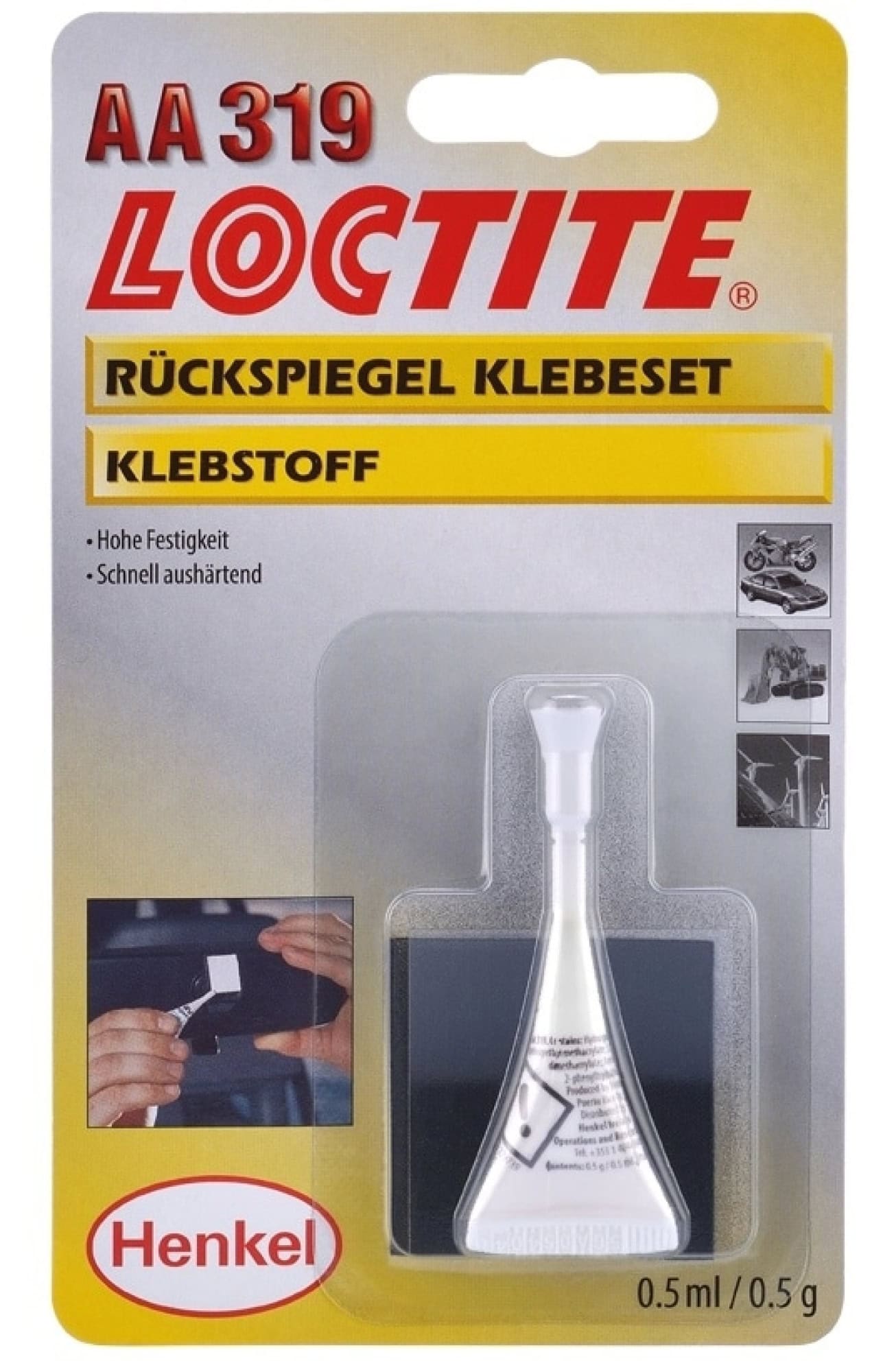 Henkel™ Loctite® Acrylat Klebstoff AA 319, 0,5 ml, Bernsteinfarben, Mittel, 1K, 195908, Für Glas und Metalle