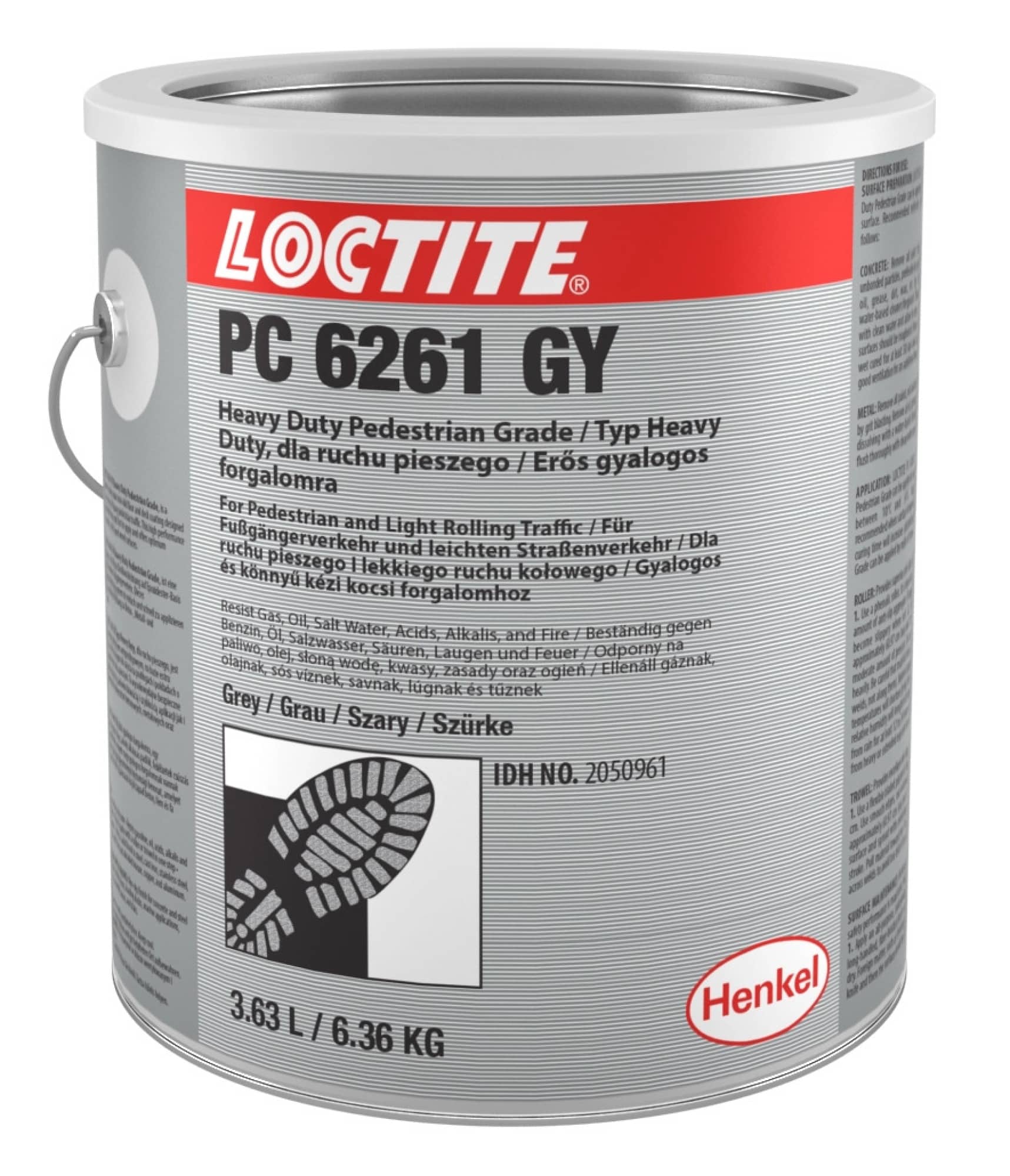 Henkel™ Loctite® Antislip PC 6261 Antirutsch Bodenbeschichtung, 6,36 Kg, Grau, 2683510, Für starken Fußgängerverkehr bis schwachen Fahrzeugverkehr