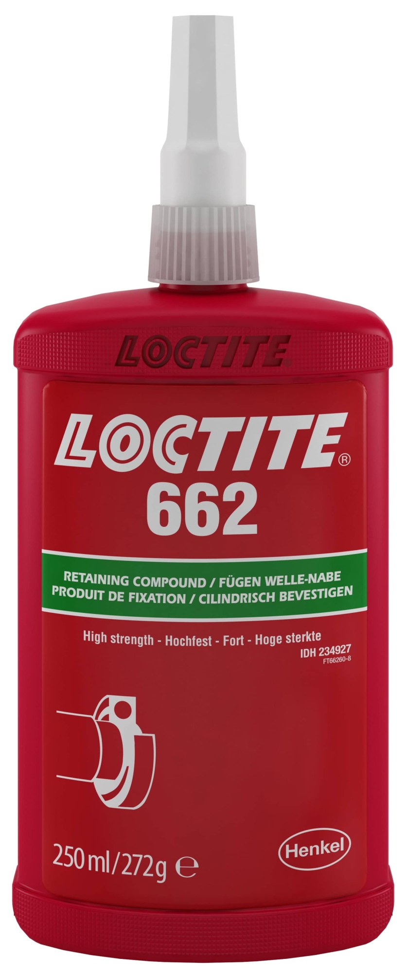 Henkel™ Loctite® 662 Fügeklebstoff, 250 ml, Bernstein, 234927, Hochfest, auch UV-härtend