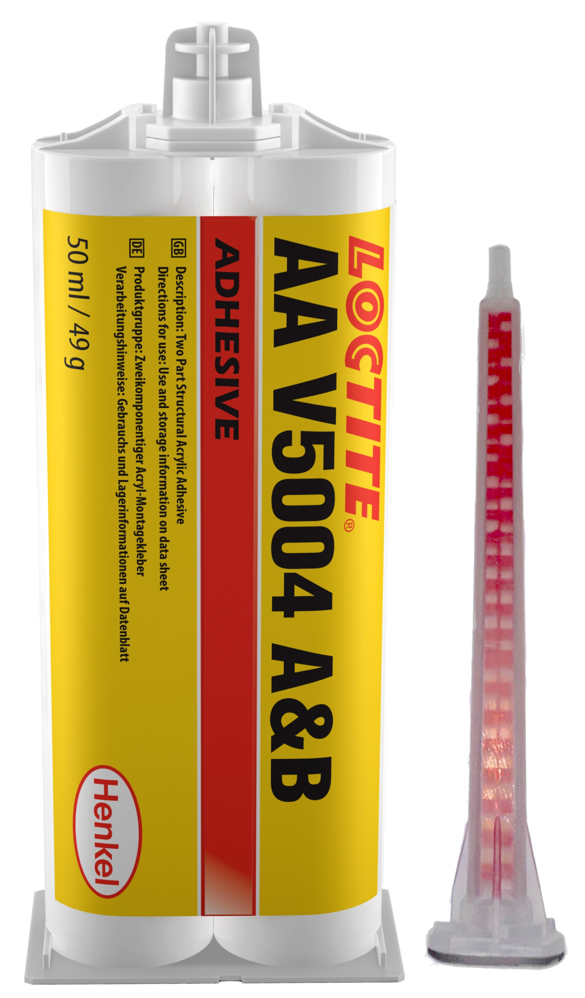 Henkel™ Loctite® Acrylat Klebstoff AA V5004, 50 ml, Transparent, 1:1, Mittel, 2K, 1290539, Für Transparente Klebungen