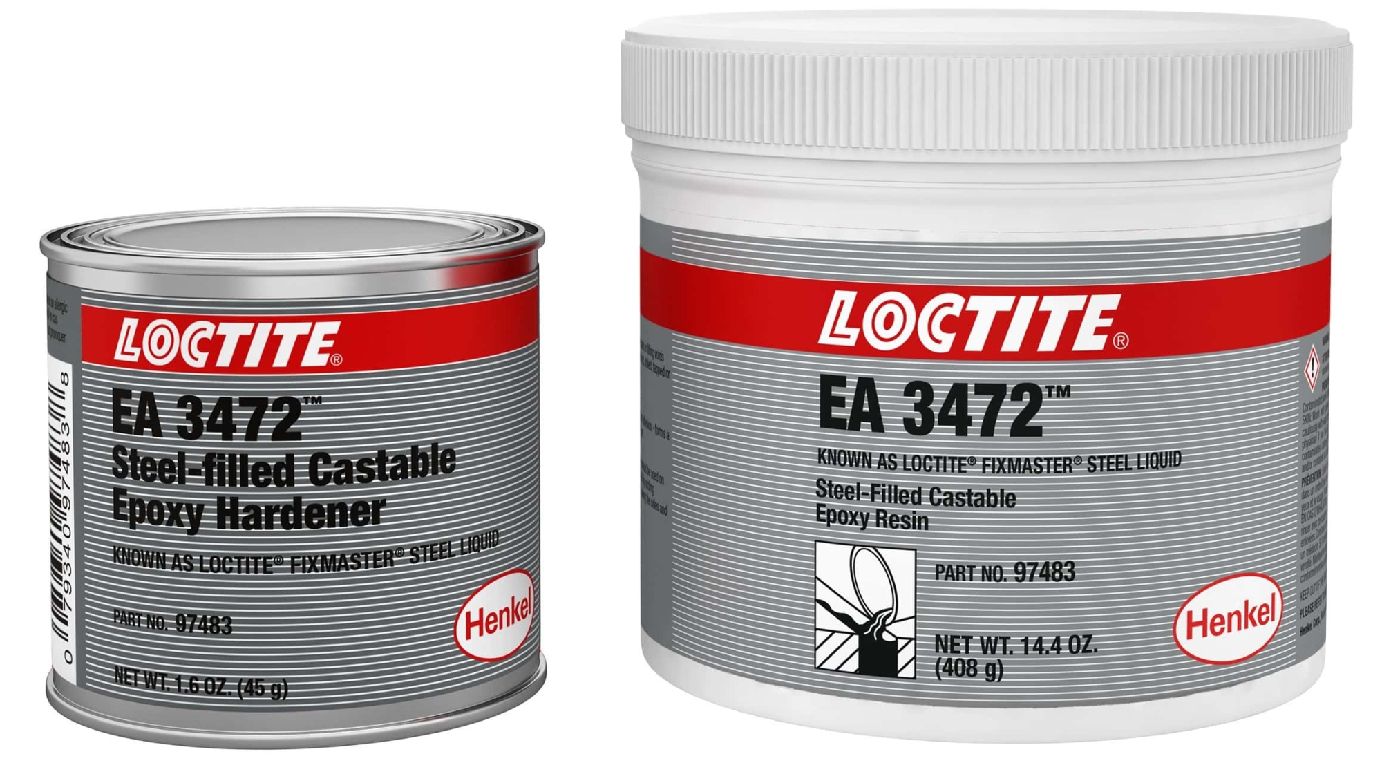 Henkel™ Loctite® EA 3472 Epoxid-Spachtelmasse, 500 g, Grau, 2K, 229175, Für die Reparatur von Metalloberflächen