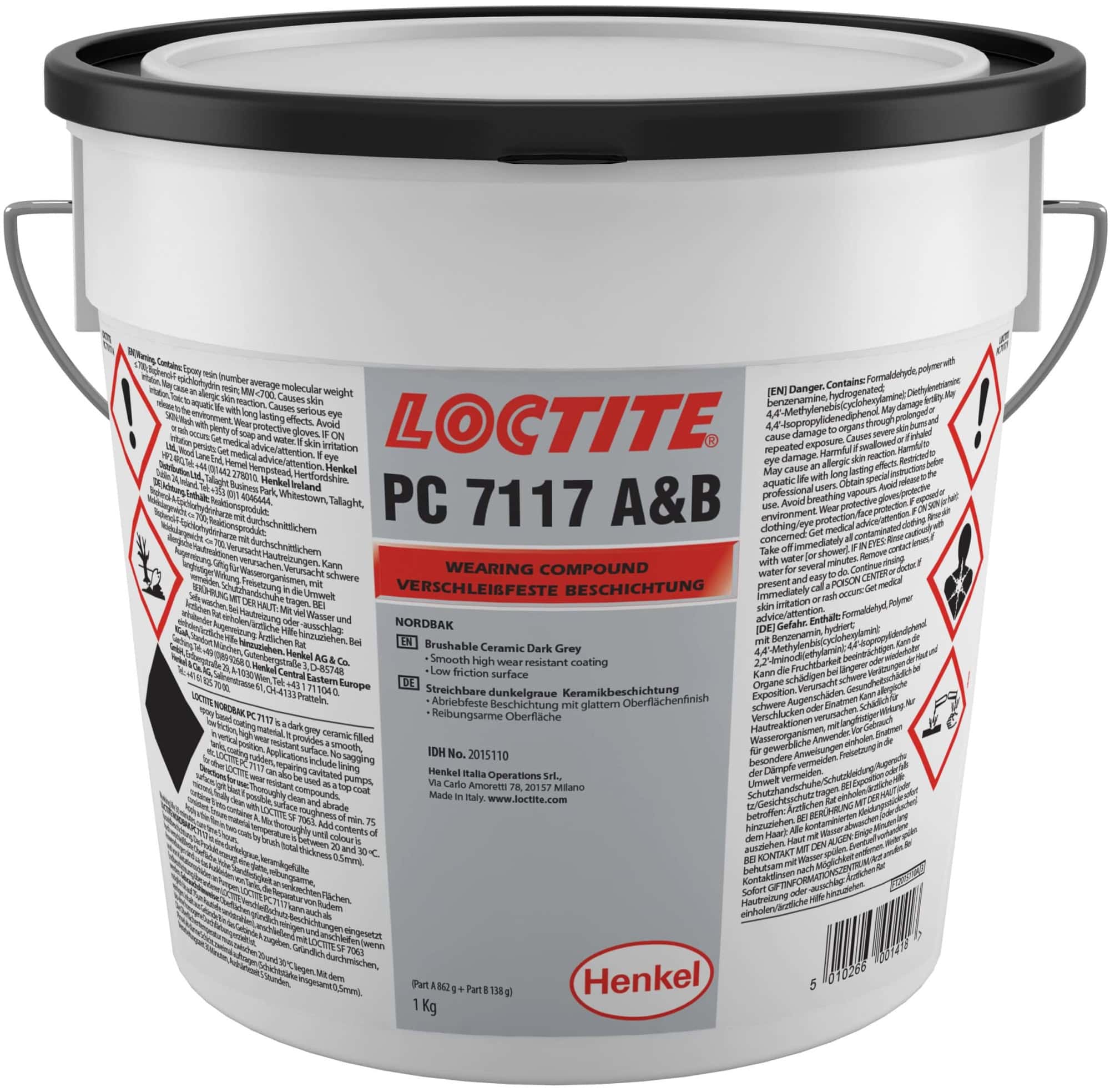 Henkel™ Loctite® PC 7117 Epoxidbeschichtung, 1 Kg, Schwarz, 100 : 30, 2K, 2015110, Reibungsarme Hochglanzkeramikbeschichtung