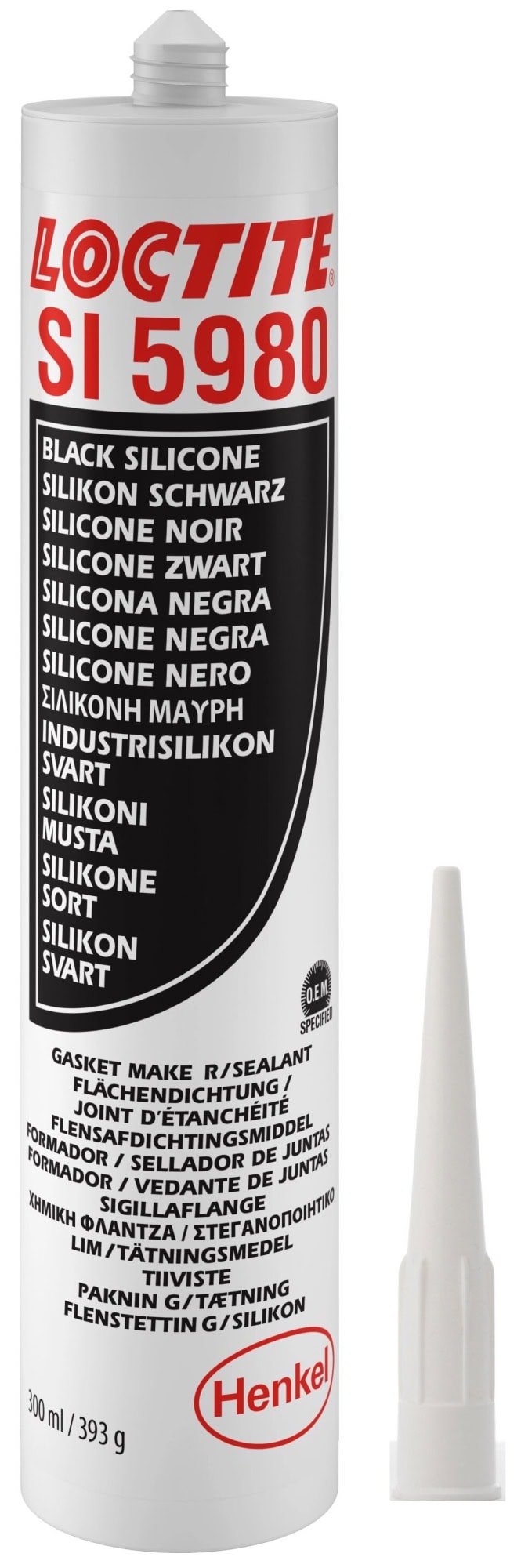 Henkel™ Loctite® Alkoxy Silikon Kleb- und Dichtstoff SI 5980, 300 ml, Schwarz, Fließend, 1K, 2064233, Hohe Temperaturbeständigkeit