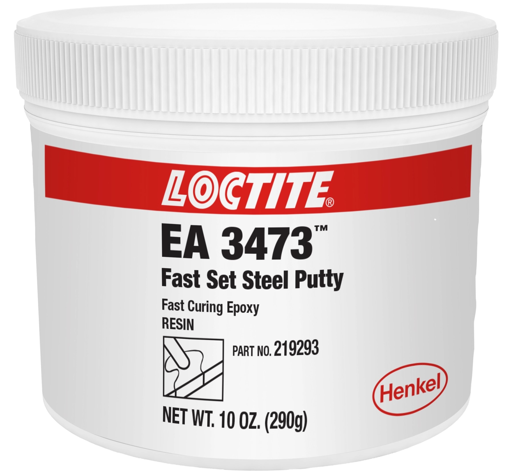 Henkel™ Loctite® EA 3473 Epoxid-Spachtelmasse, 500 g, Grau, 2K, 229174, Für die Reparatur von Metalloberflächen