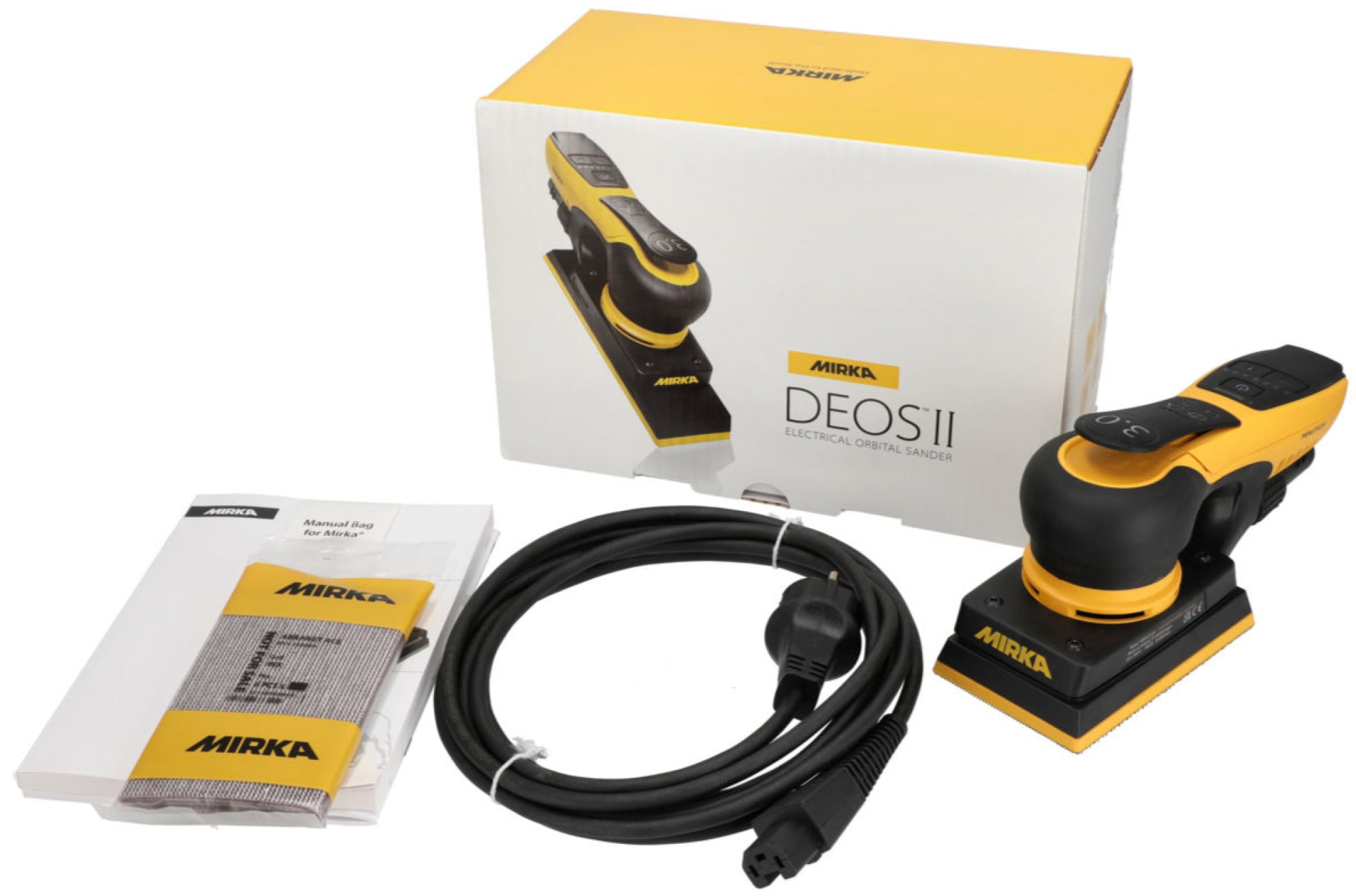Mirka® DEOS II 353 Elektro Schwingschleifer MID3534044, 81 x 133 mm, 3 mm Schleifhub, Zentralabsaugung, 240V, 0,4 PS / 300 Watt, Externe Absaugung