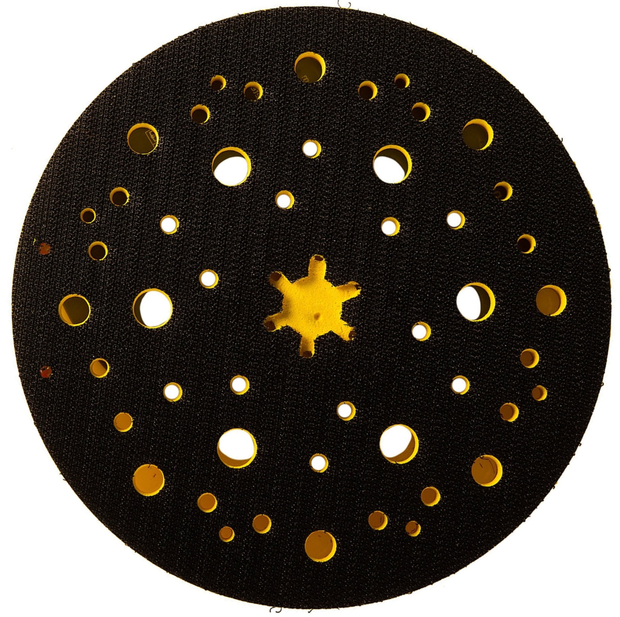 Mirka® 8292605011, Ø 150 mm, 5/16" Gewinde, Medium, 48 Löcher, Kletthaftend, Universal Schleifteller für Lochsysteme: 6-fach, 7-fach, 15-fach gelochte, Multilochung und Gitternetzscheiben