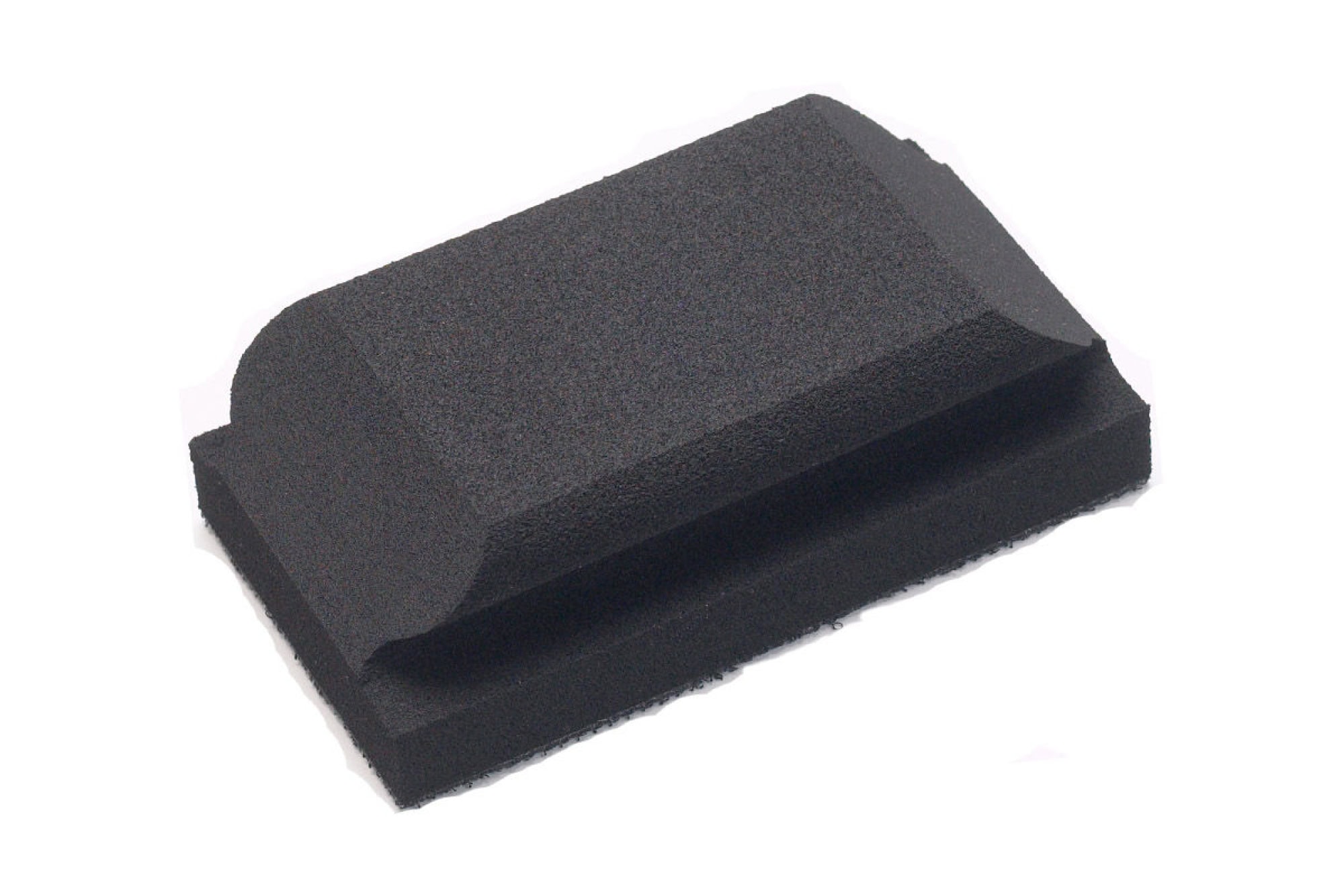 Mirka® 8390800111, 70 mm x 125 mm, Weich, Ungelocht, Schwarz, Kletthaftend, Handblock ohne Absaugung mit Griffmulde für bessere Kontrolle und mehr Komfort beim Schleifen