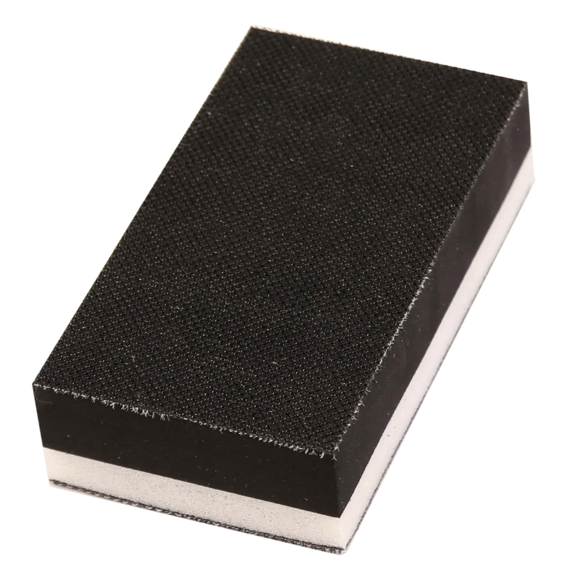 Mirka® 8390900111, 70 mm x 125 mm, Doppelseitig Weich / Hart, Ungelocht, Schwarz, Kletthaftend, Handblock ohne Absaugung für optimale Schleifergebnisse