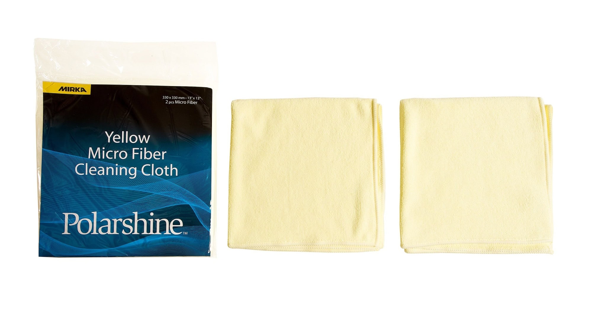 Mirka® Mikrofaser-Poliertücher in Gelb 7991200111, 330x330mm, 2 Stück pro Packung