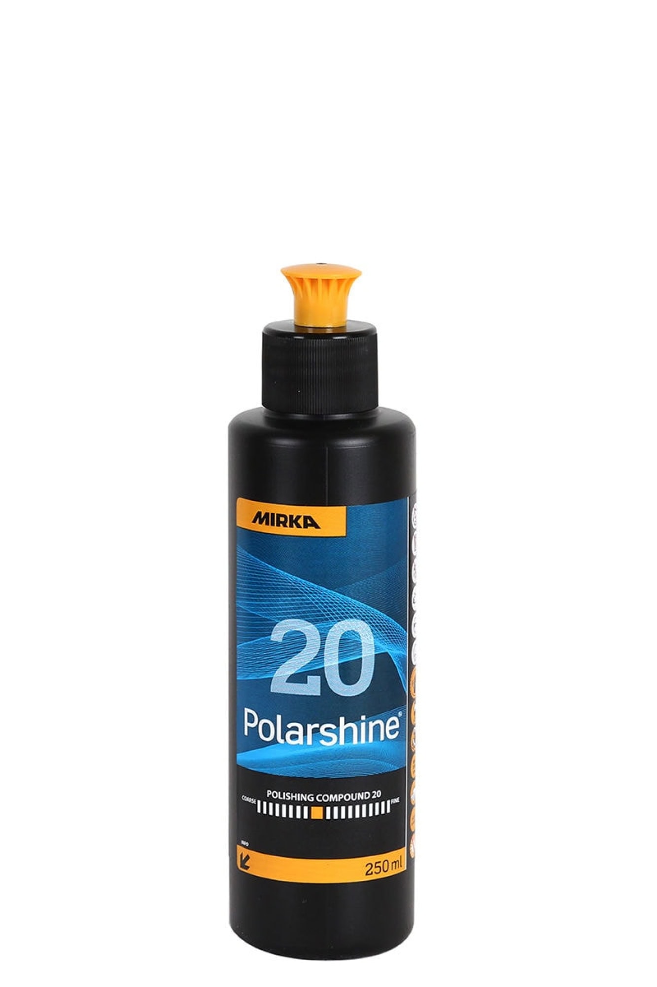 Mirka® Polarshine 20 7992002511, 250 ml, Mittelgrobe Politur ideal für die Entfernung von Kratzern und bearbeiten von frischen Lacken