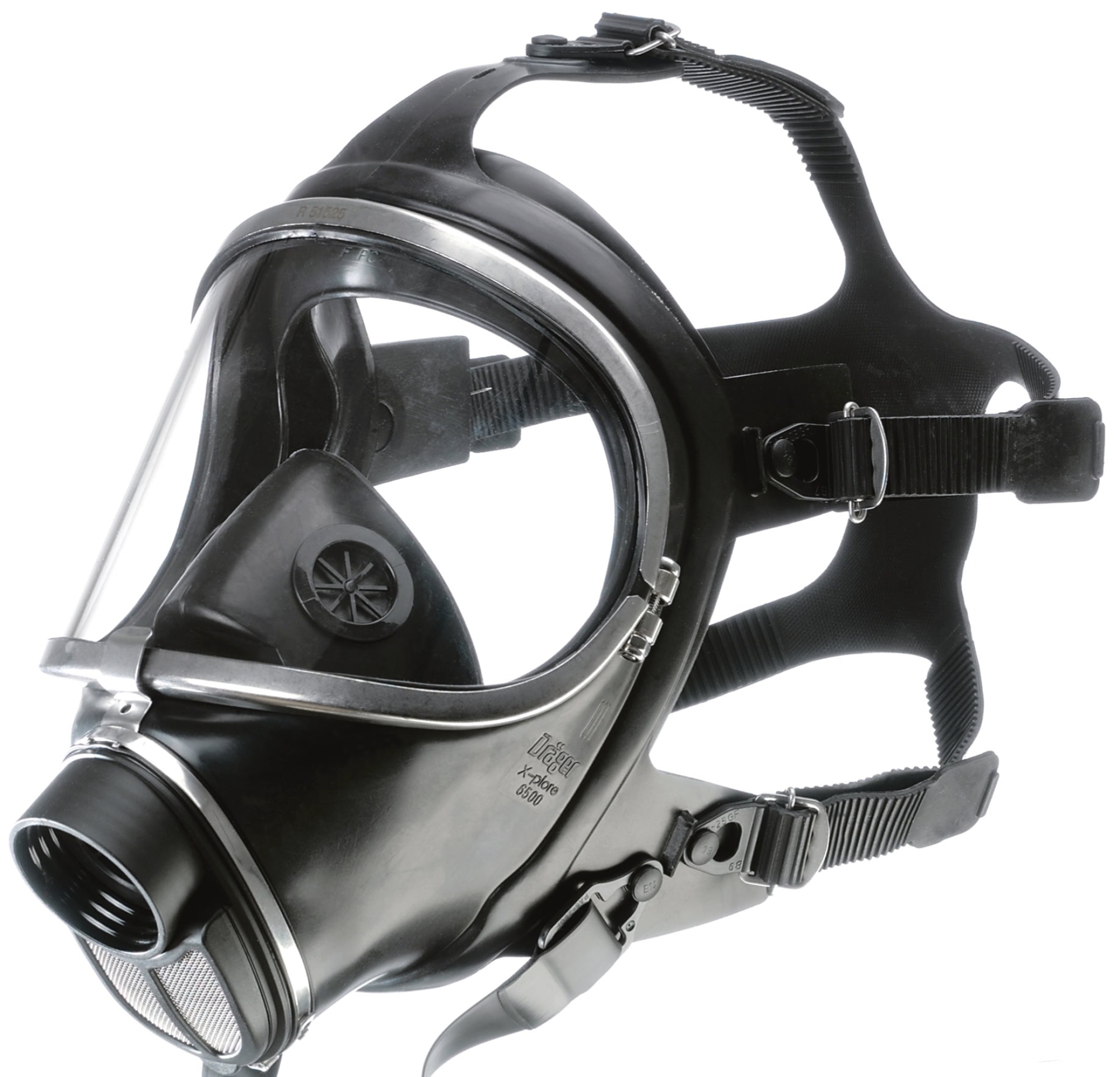 Dräger® X-plore® 6530 Gasmaske / Vollmaske R55810, Universalgröße, Chemikalienbeständige Triplex Sichtscheibe, EPDM Maskenkörper, Edelstahlrahmen, RD40 Filteranschluss [NATO Standard], Für Industrieeinsatz