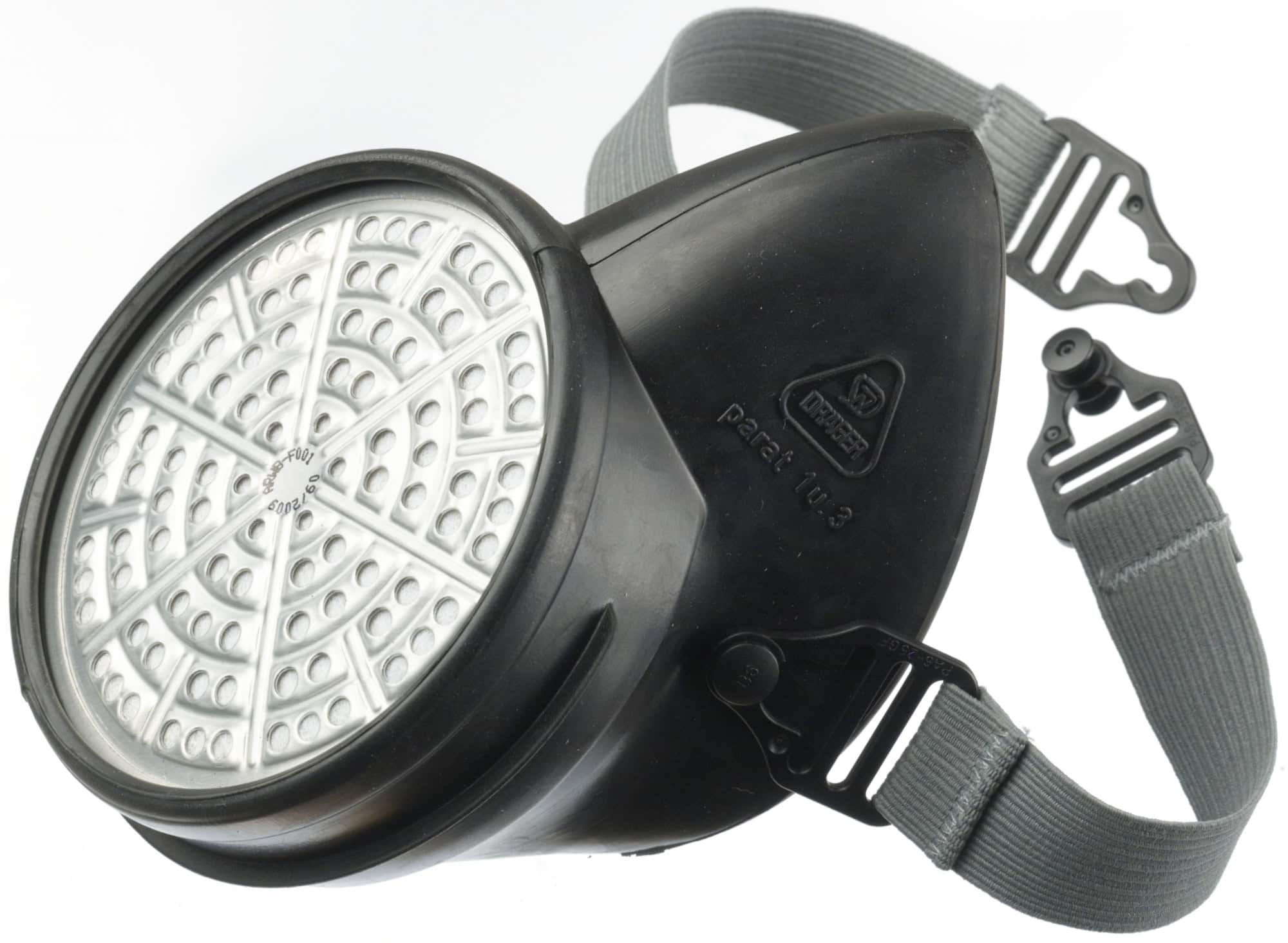 Dräger® PARAT® 3100 Flucht Gasmaske / Halbmaske 3704476, ABEK15 Filter für mind. 15 Min. Schutz, Filter uneingeschweißt, Universalgröße, Fluchtmaske zum Schutz gegen organische, anorganische, saure Gase & Dämpfe, Ammoniak & org. Ammoniakderivate