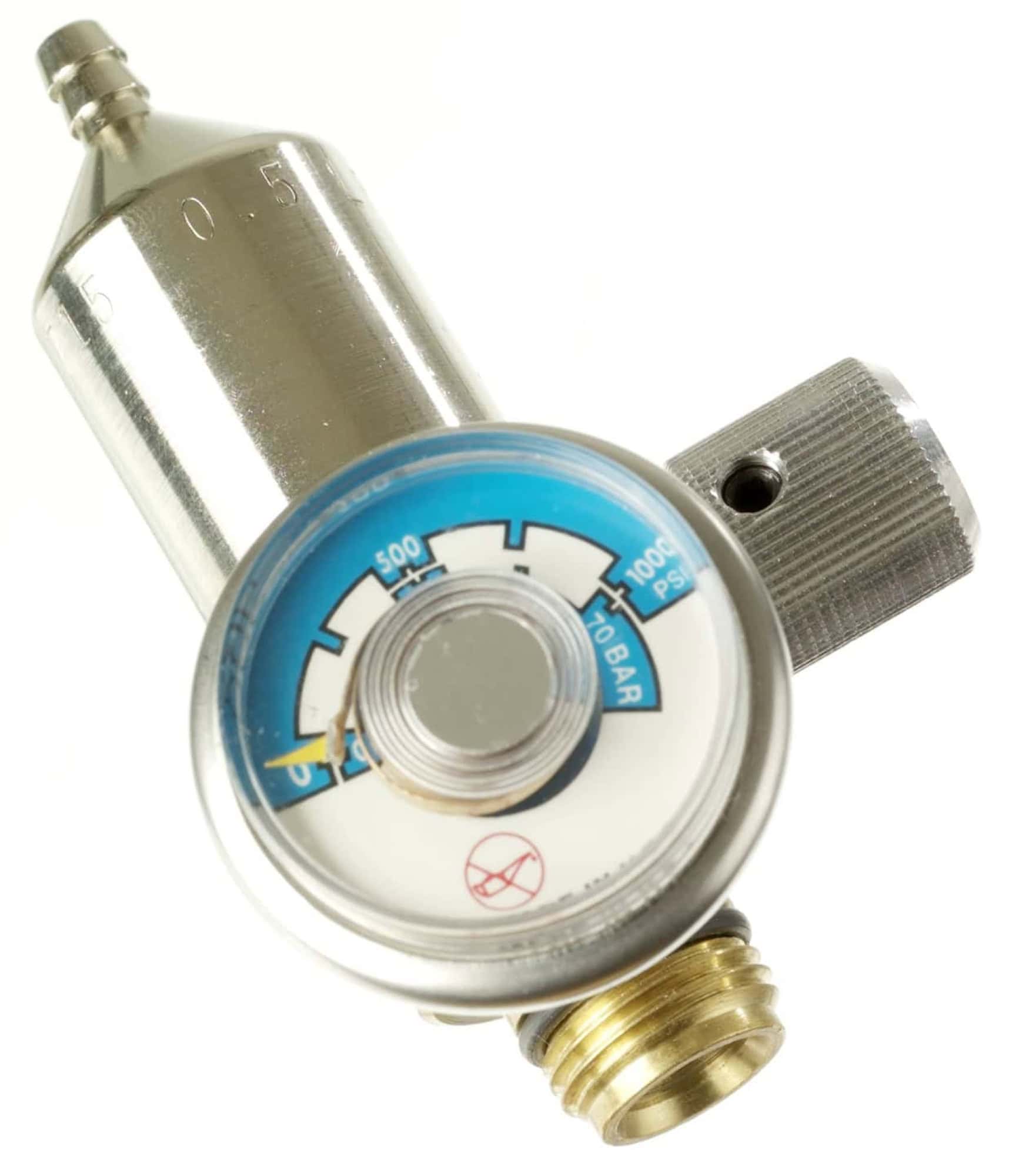 Preview: Dräger® Standard Regulierungsventil 715, 6810397, Messing, Manuelles Ventil, 0,5 Liter/Min., Geeignet für nicht reaktive Gase, Für Gaswarngeräte ohne interne Pumpe